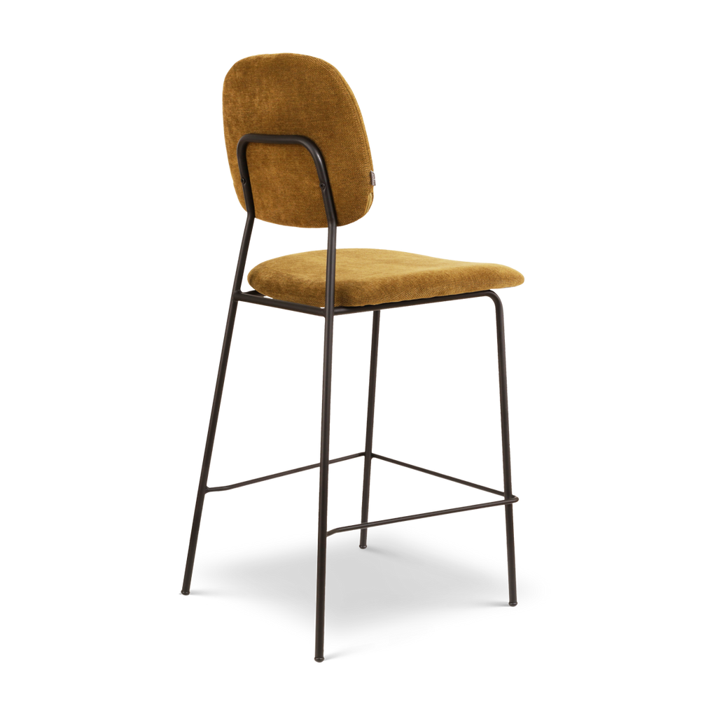 Jasmijn barkruk mosgroen - zwart onderstel - 65 cm