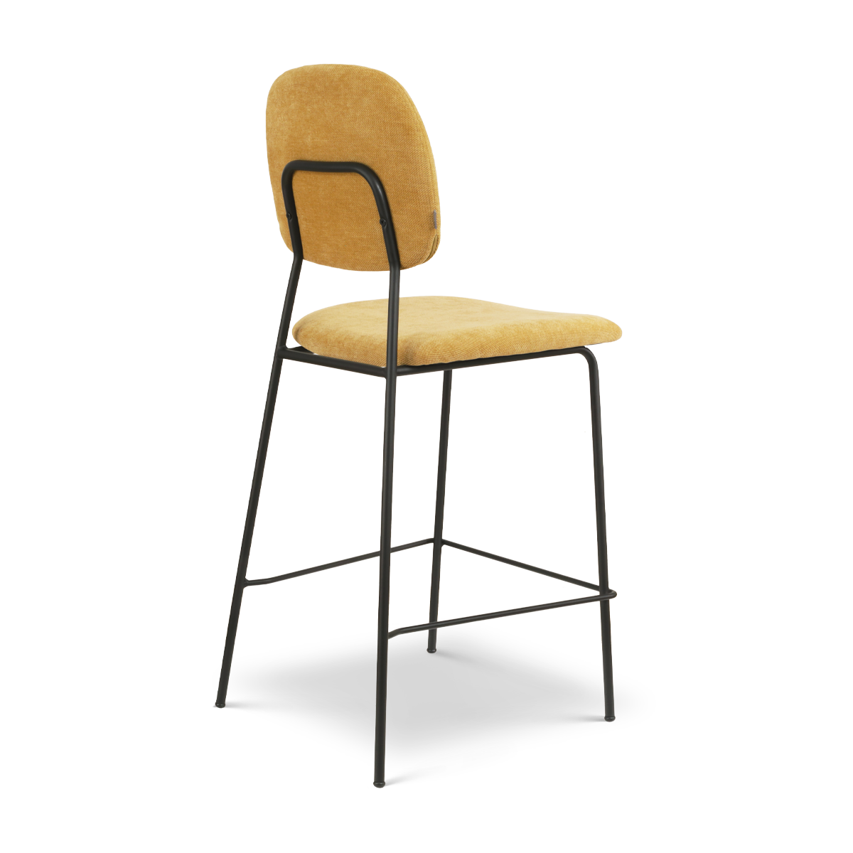 Jasmijn barkruk warm oker - zwart onderstel - 65 cm