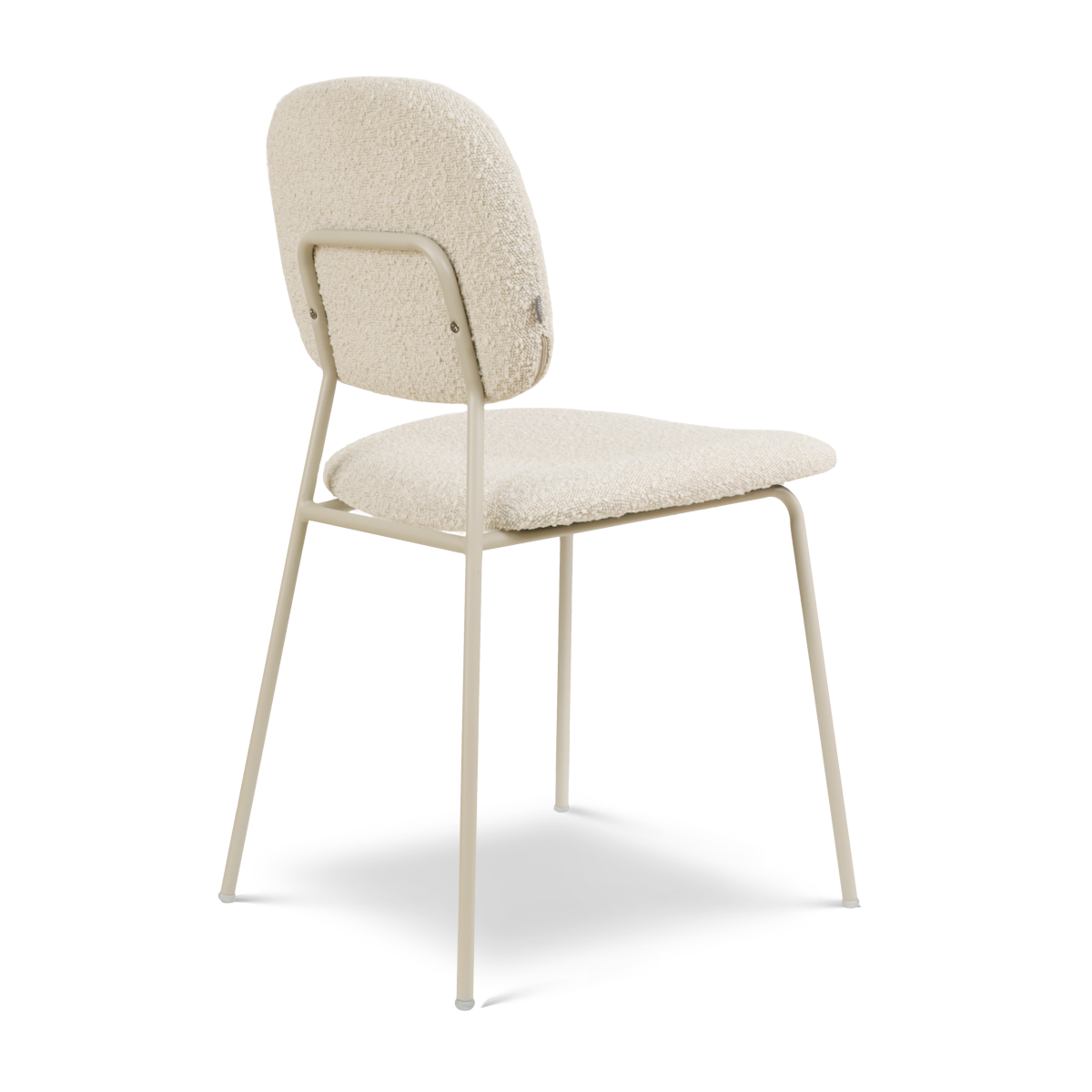 Jasmijn eetkamerstoel bouclé beige - grijsbeige onderstel