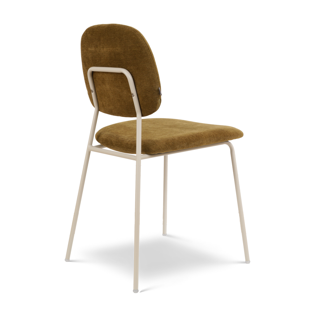 Jasmijn eetkamerstoel mosgroen - grijsbeige onderstel
