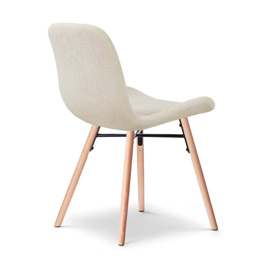 Nena-Fé eetkamerstoel cottonbeige - houten onderstel