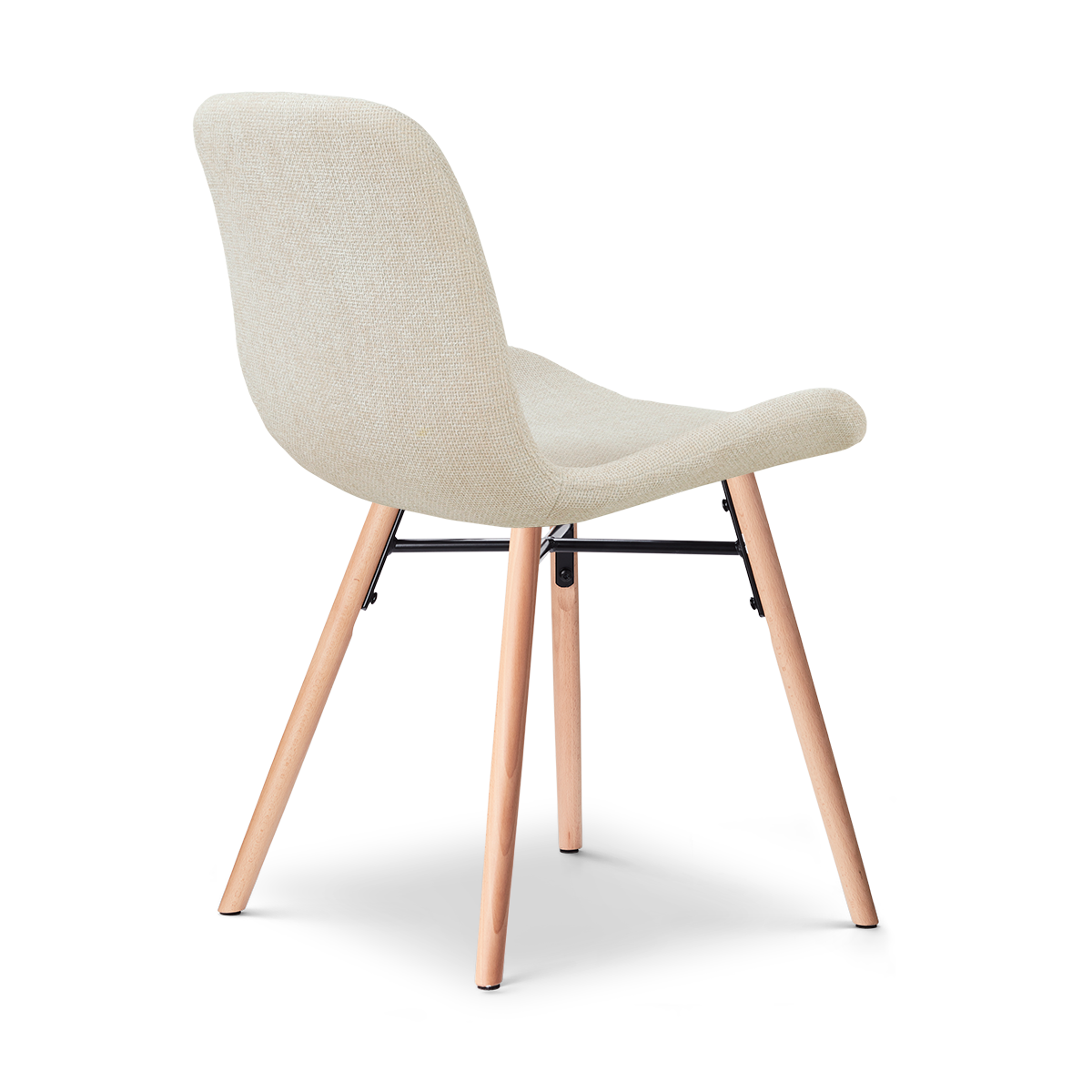 Nena-Fé eetkamerstoel cottonbeige - houten onderstel