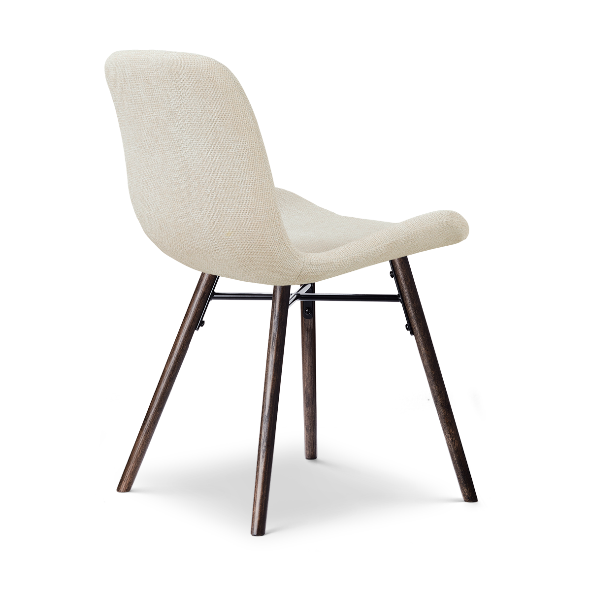 Nena-Fé eetkamerstoel cottonbeige - walnoot houten onderstel