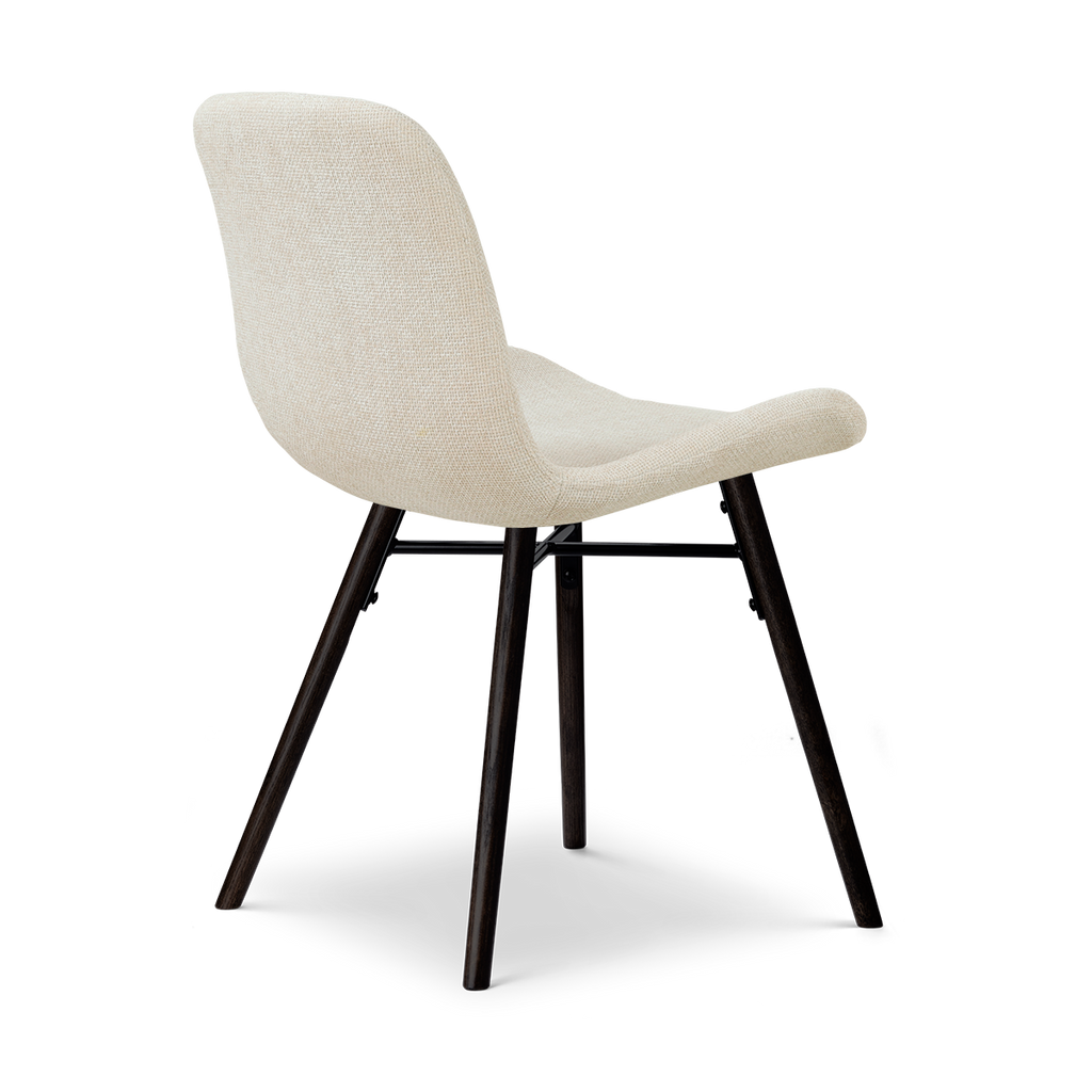 Nena-Fé eetkamerstoel cottonbeige - zwart houten onderstel