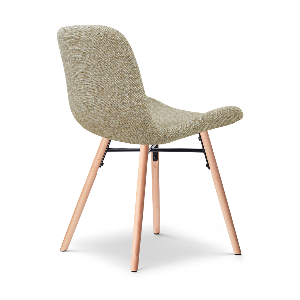 Nena-Fé eetkamerstoel taupe melange - houten onderstel