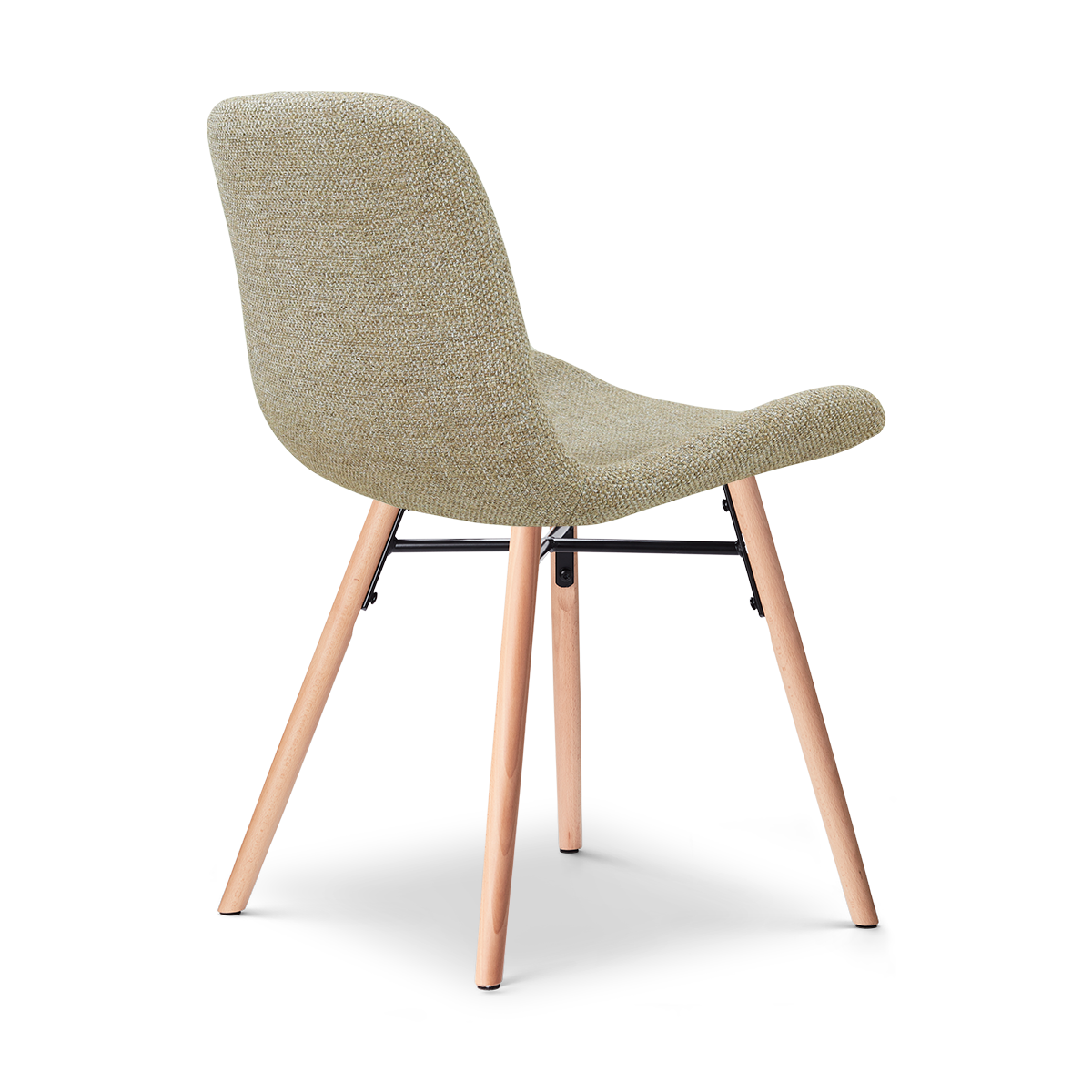 Nena-Fé eetkamerstoel taupe melange - houten onderstel