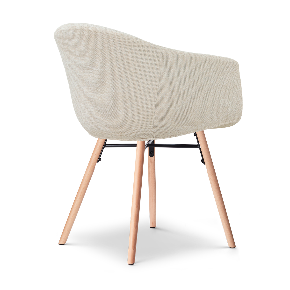 Nena-Otis eetkamerstoel cottonbeige - houten onderstel
