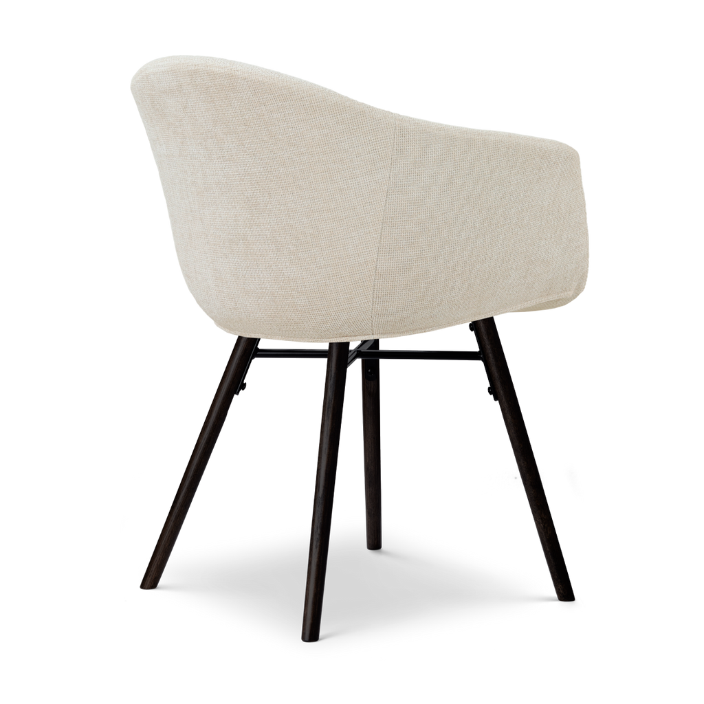 Nena-Otis eetkamerstoel cottonbeige - zwart houten onderstel