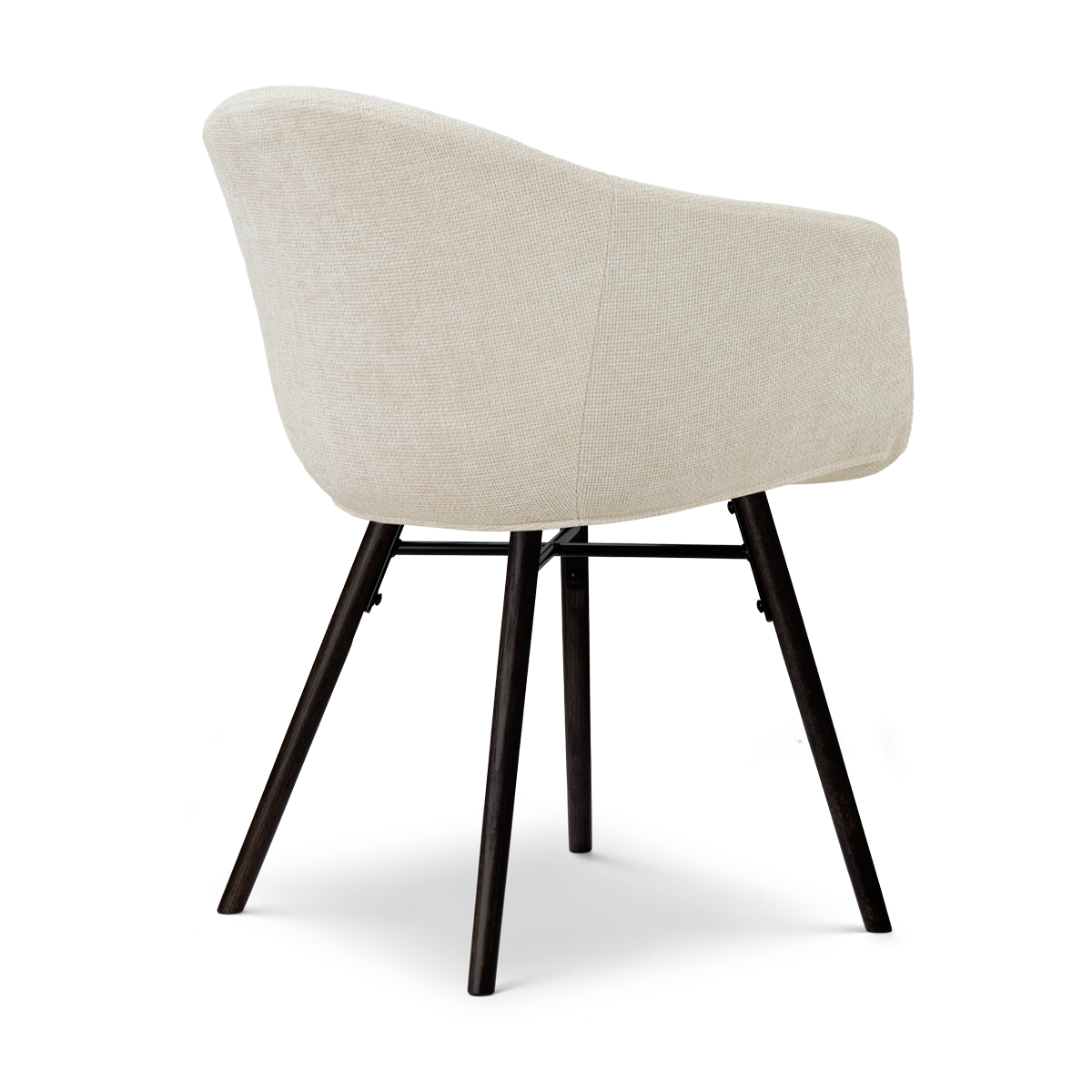 Nena-Otis eetkamerstoel cottonbeige - zwart houten onderstel