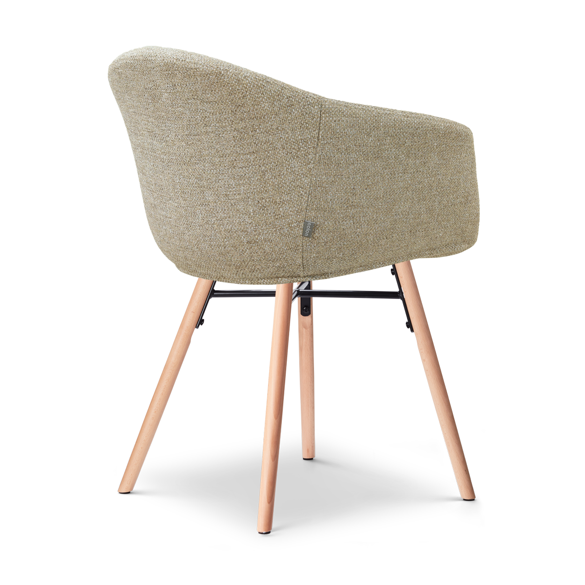 Nena-Otis eetkamerstoel taupe melange - houten onderstel