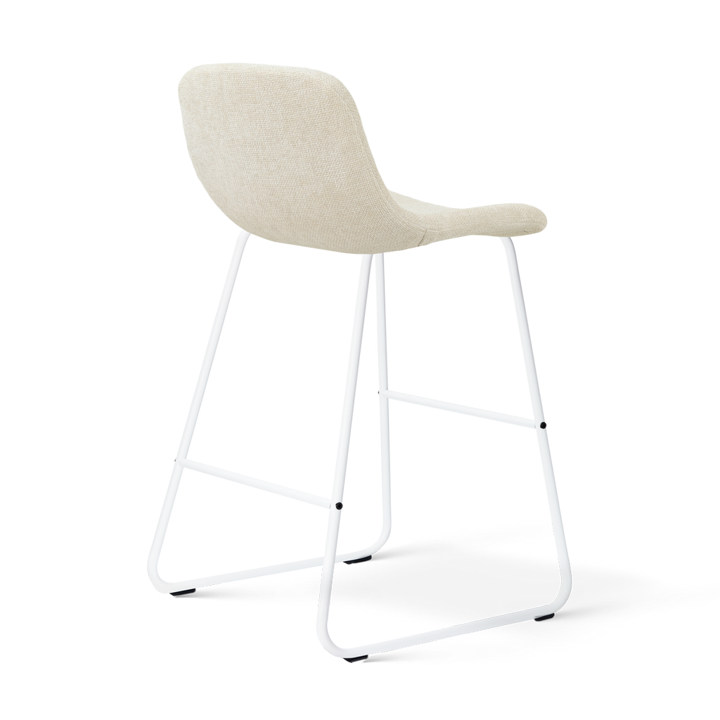 Nino-Mats barkruk cottonbeige - wit onderstel - 65 cm