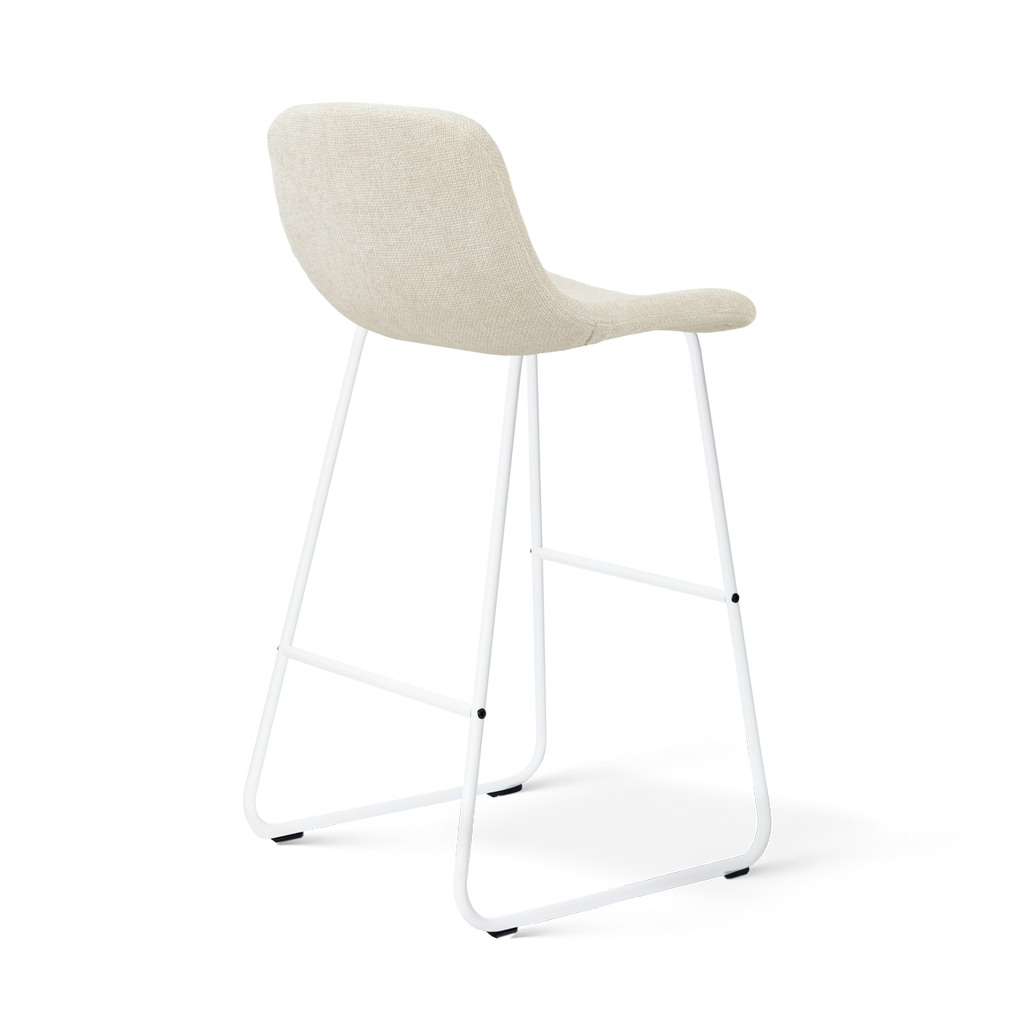 Nino-Mats barkruk cottonbeige - wit onderstel - 75 cm