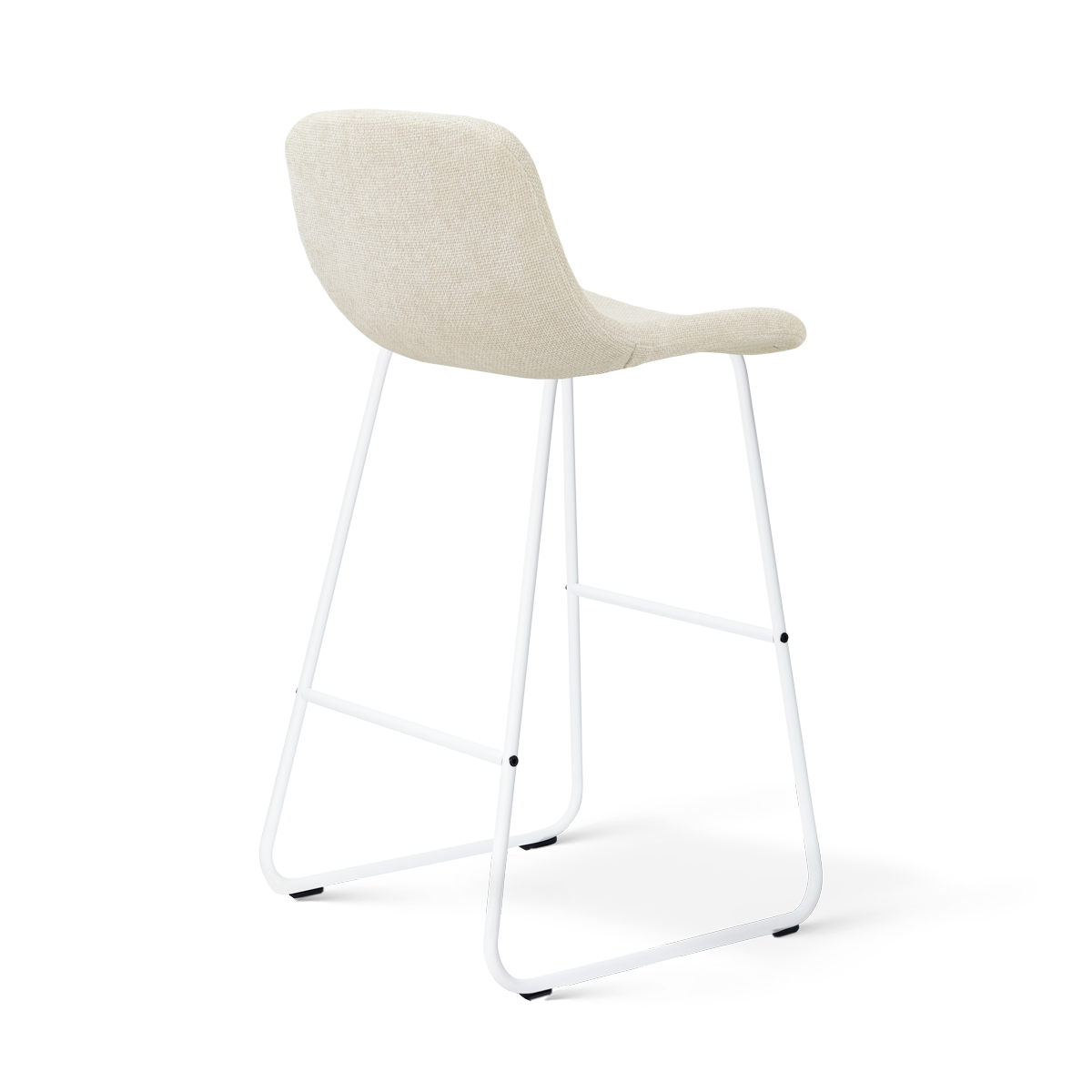 Nino-Mats barkruk cottonbeige - wit onderstel - 75 cm