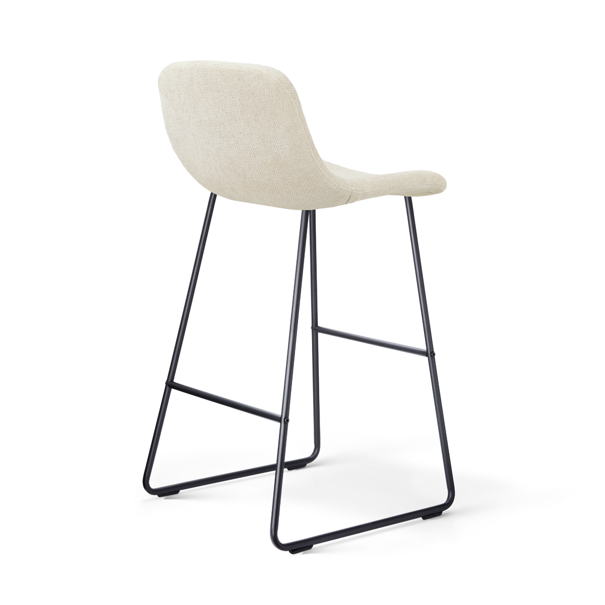 Nino-Mats barkruk cottonbeige - zwart onderstel - 75 cm