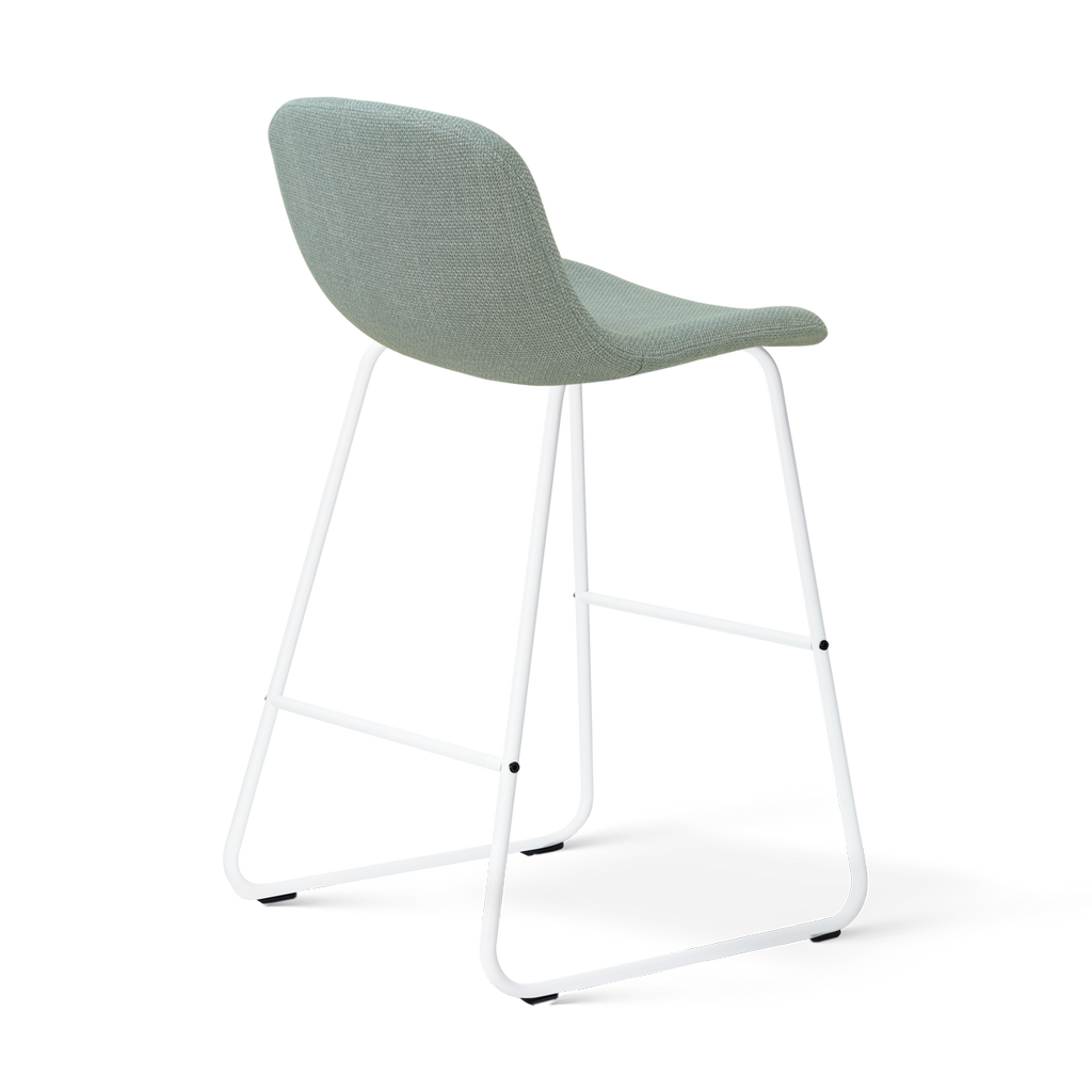 Nino-Mats barkruk saliegroen - wit onderstel - 65 cm