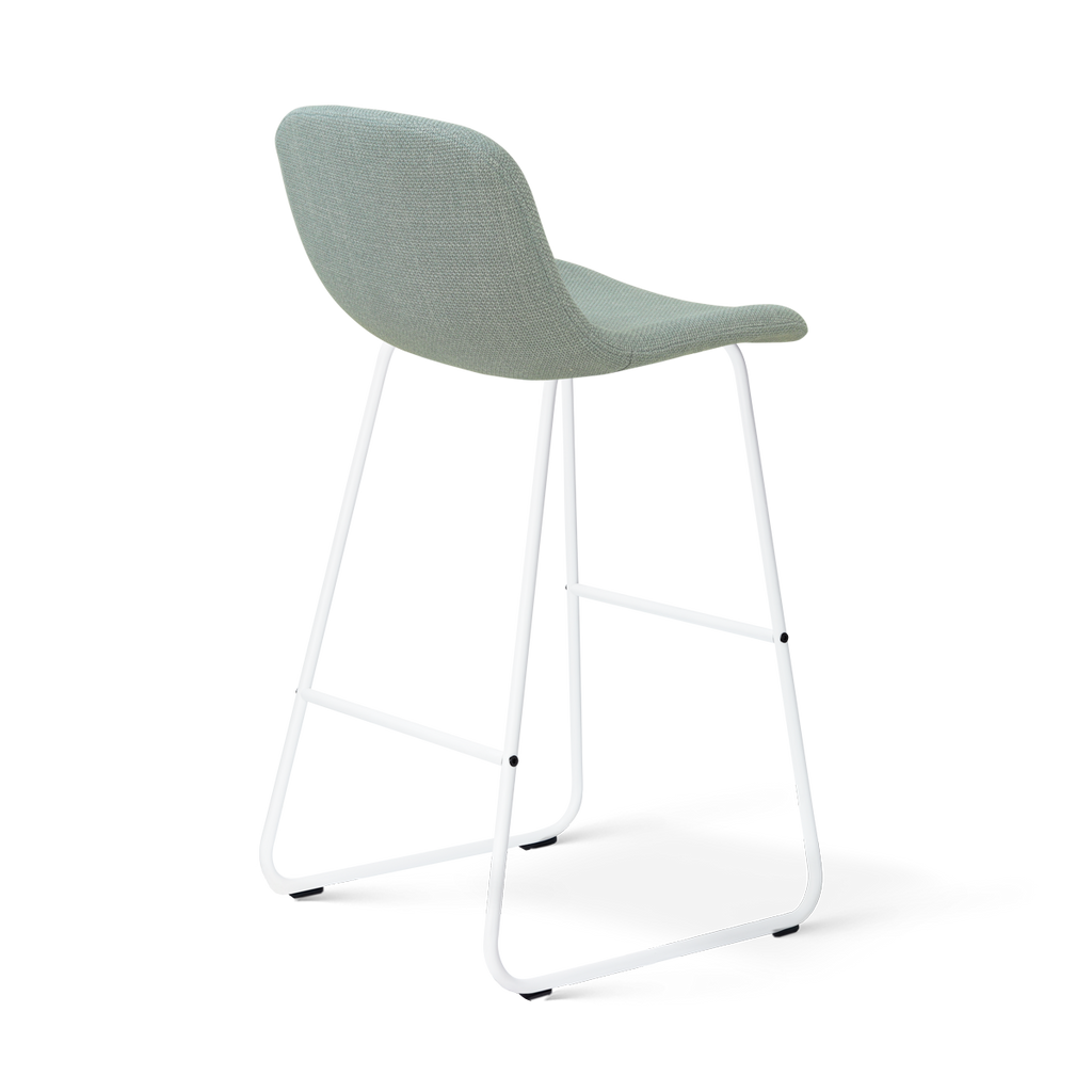 Nino-Mats barkruk saliegroen - wit onderstel - 75 cm