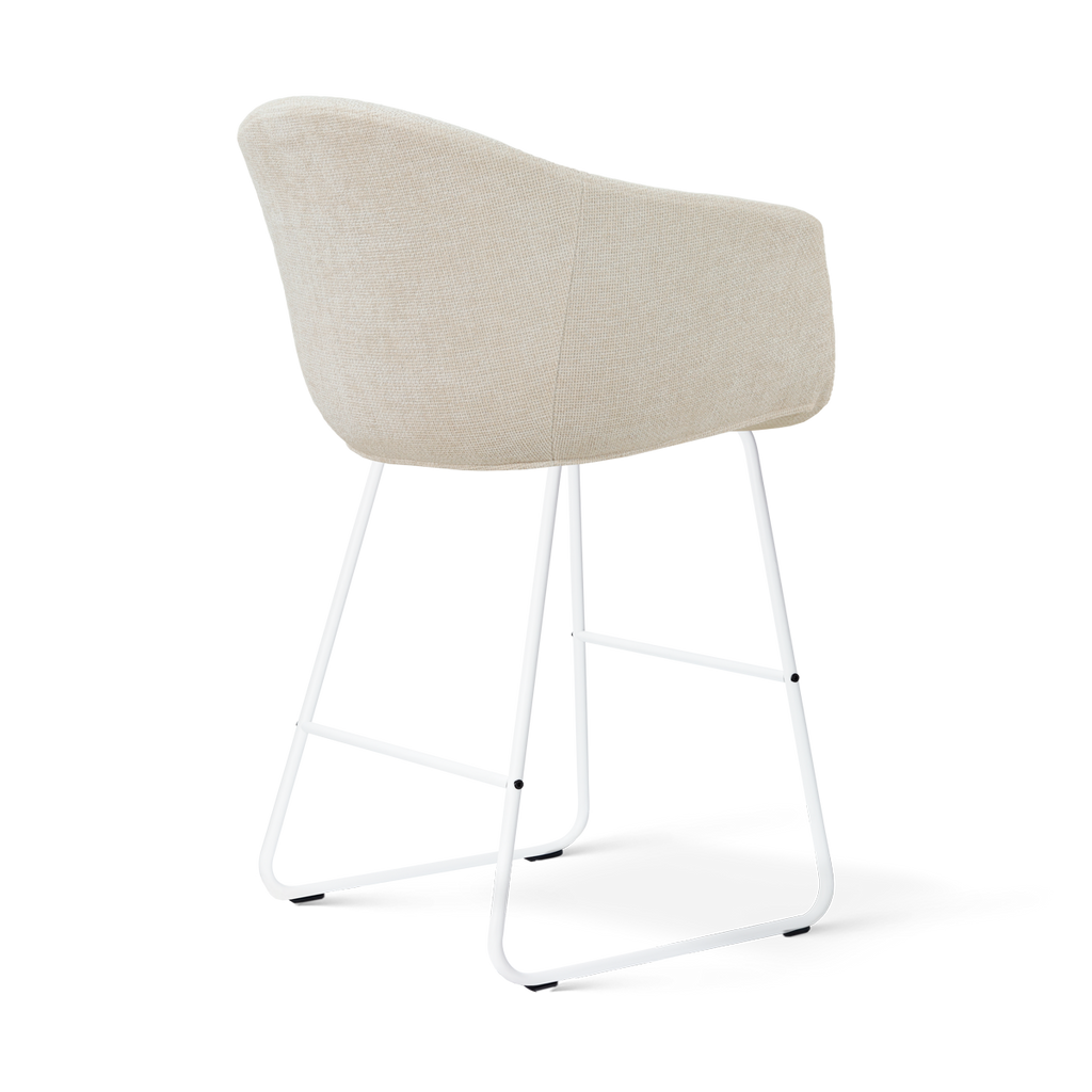Nino-Otis barkruk cottonbeige - wit onderstel - 65 cm
