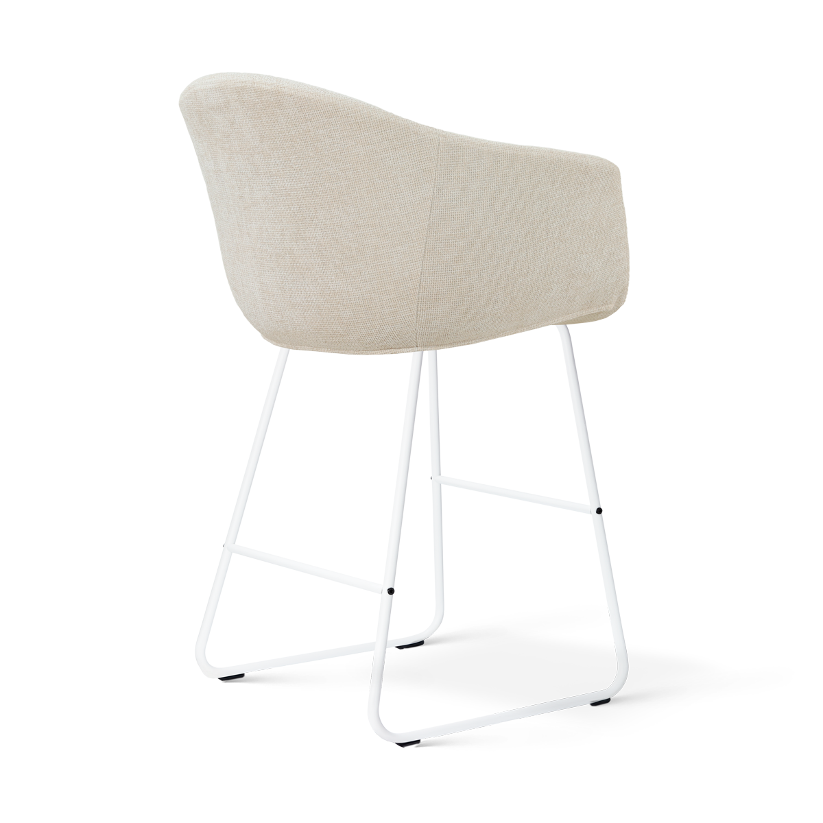Nino-Otis barkruk cottonbeige - wit onderstel - 65 cm