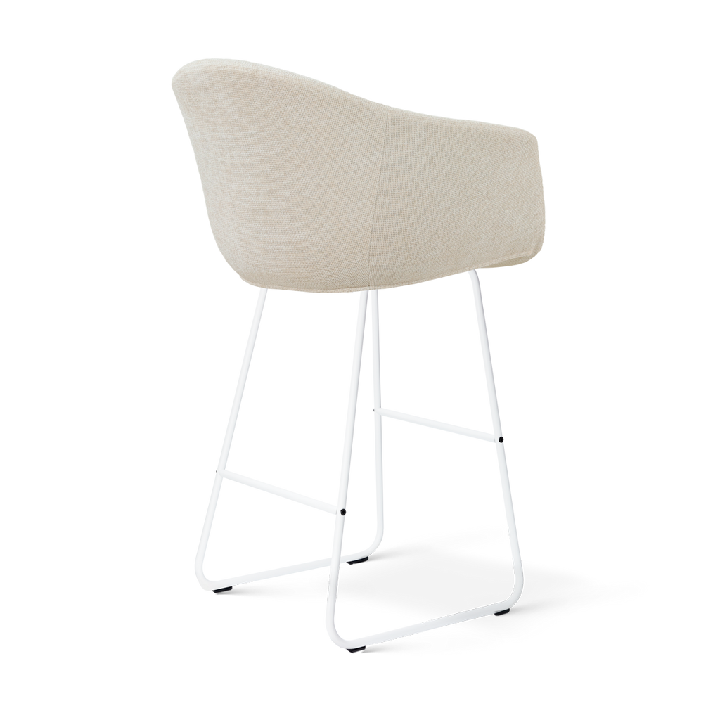 Nino-Otis barkruk cottonbeige - wit onderstel - 75 cm