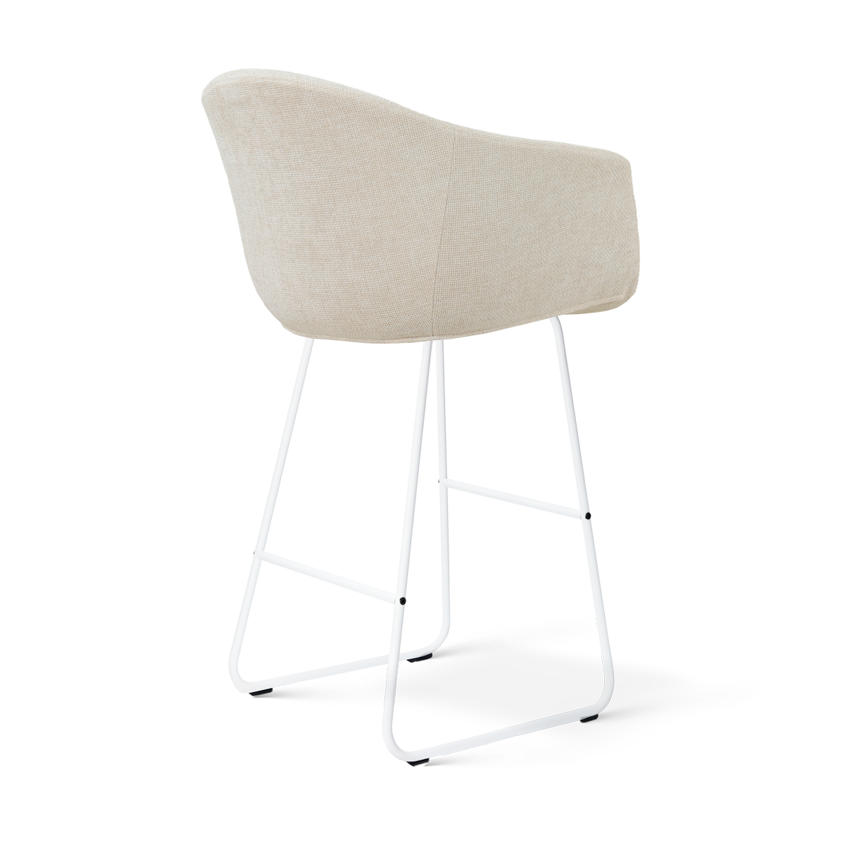 Nino-Otis barkruk cottonbeige - wit onderstel - 75 cm