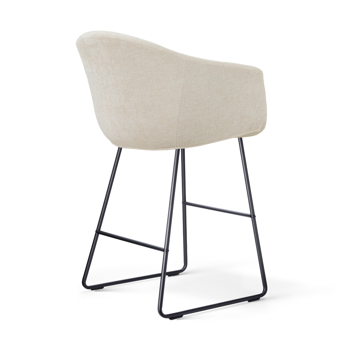 Nino-Otis barkruk cottonbeige - zwart onderstel - 65 cm