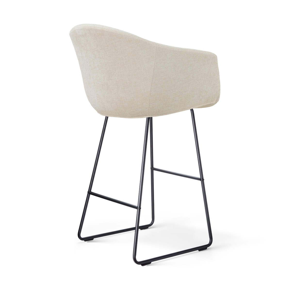 Nino-Otis barkruk cottonbeige - zwart onderstel - 75 cm