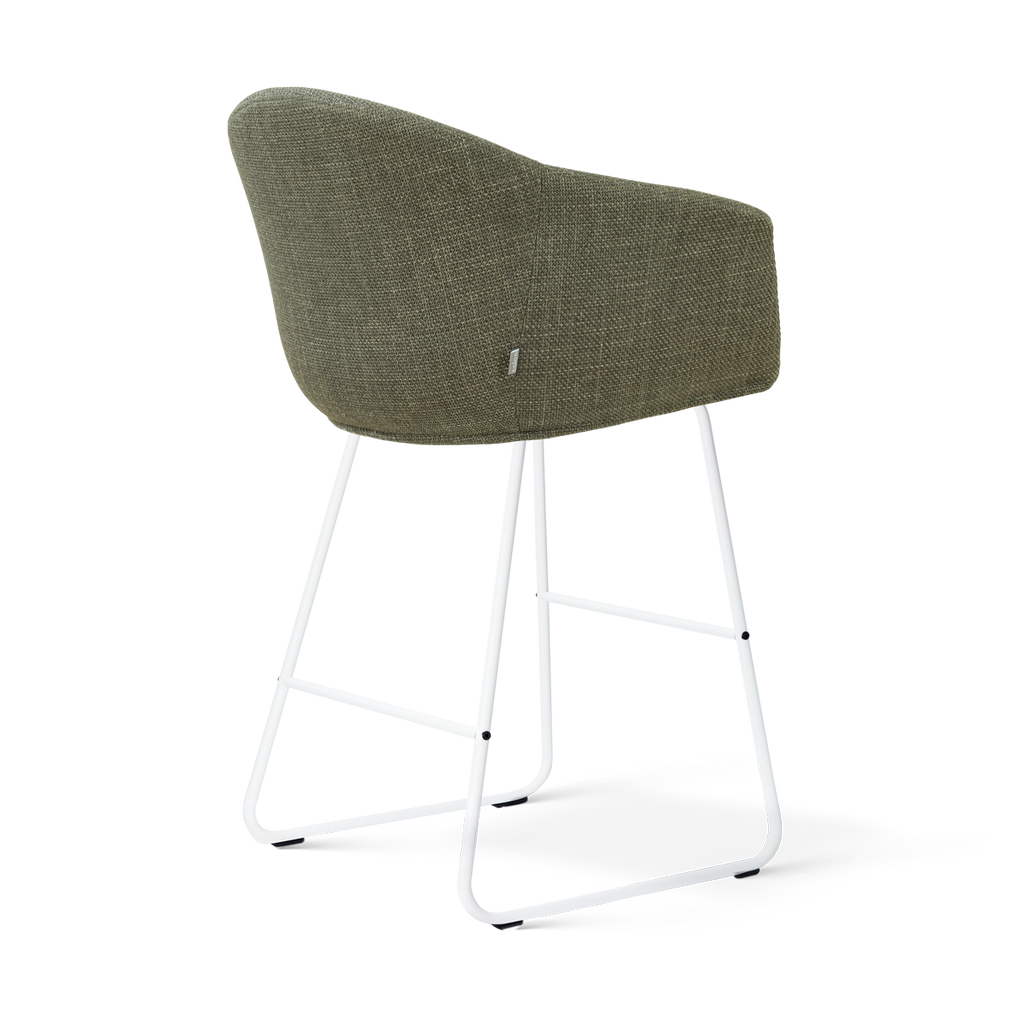 Nino-Otis barkruk forestgroen - wit onderstel - 65 cm