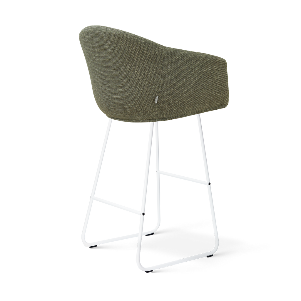 Nino-Otis barkruk forestgroen - wit onderstel - 75 cm