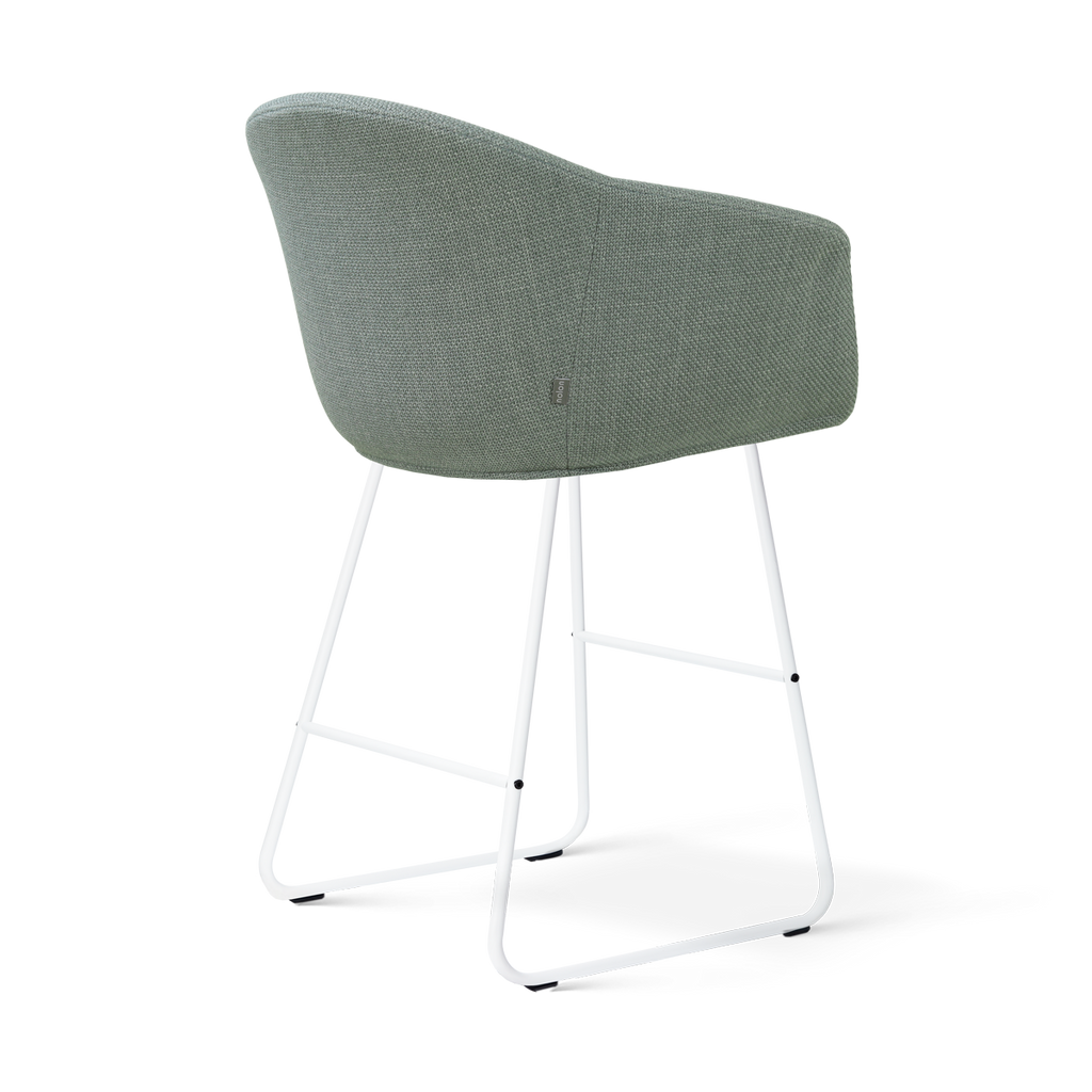 Nino-Otis barkruk saliegroen - wit onderstel - 65 cm