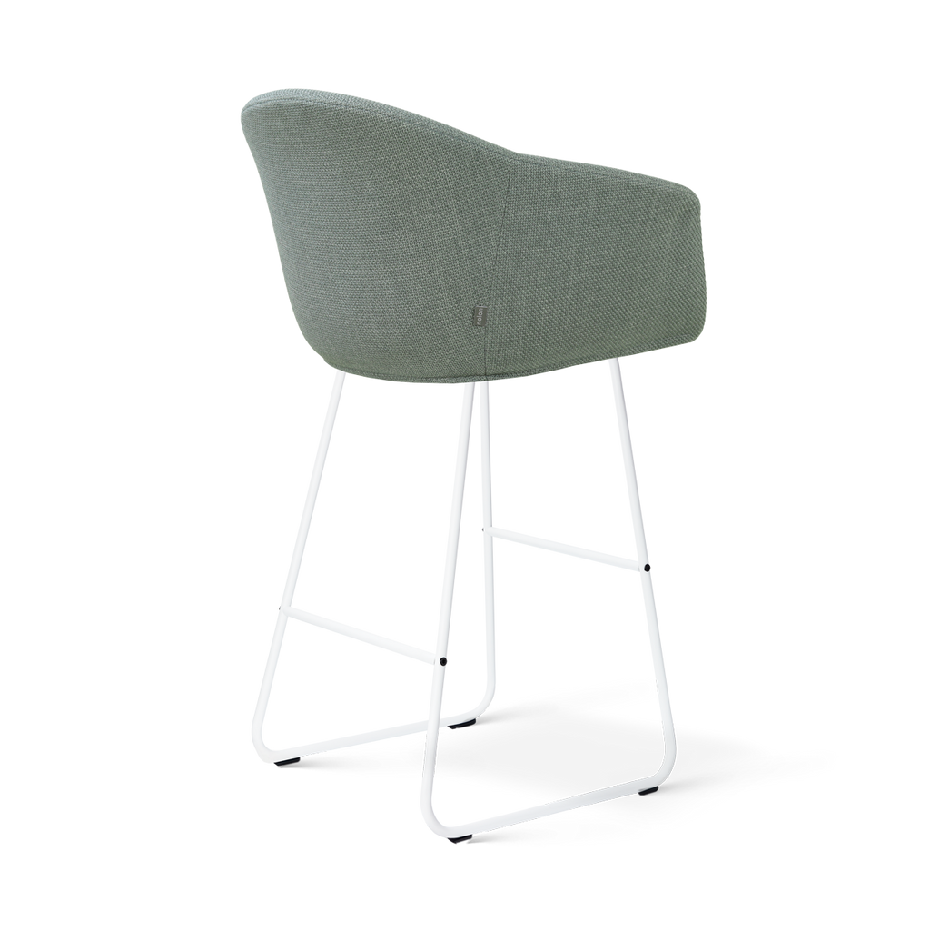 Nino-Otis barkruk saliegroen - wit onderstel - 75 cm