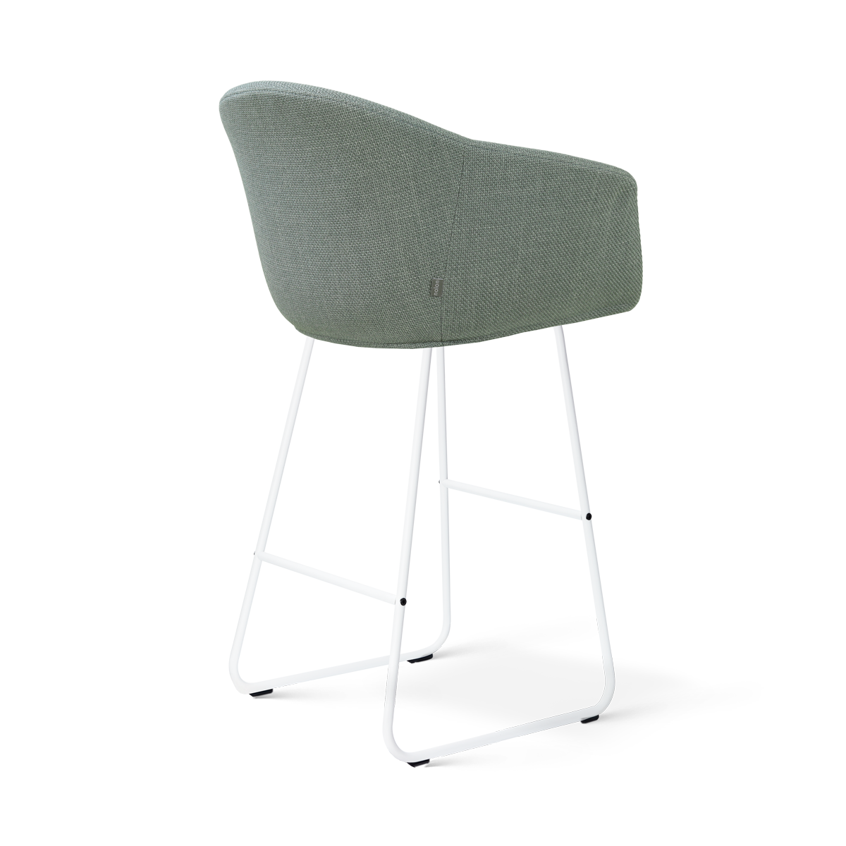 Nino-Otis barkruk saliegroen - wit onderstel - 75 cm