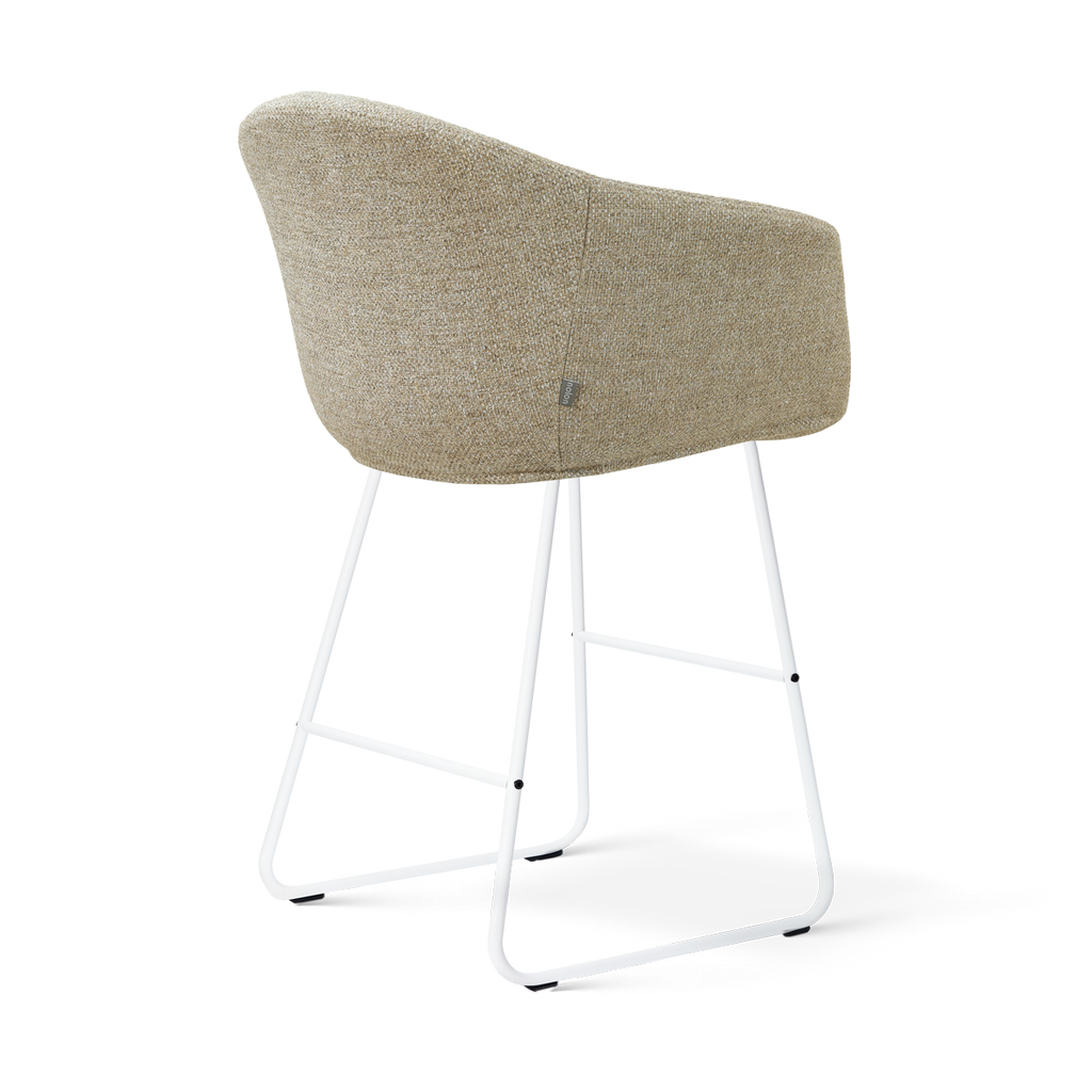 Nino-Otis barkruk taupe melange - wit onderstel - 65 cm
