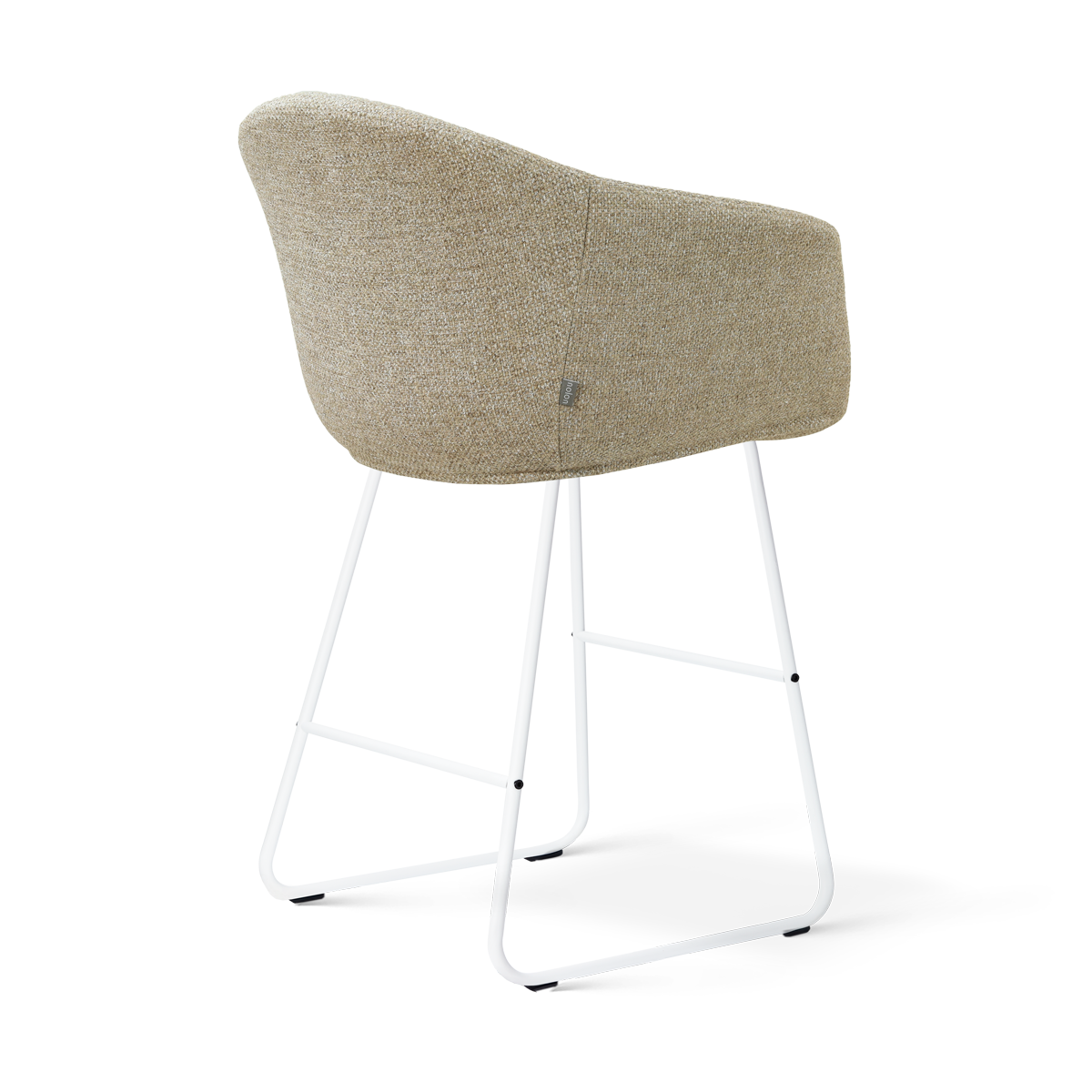 Nino-Otis barkruk taupe melange - wit onderstel - 65 cm