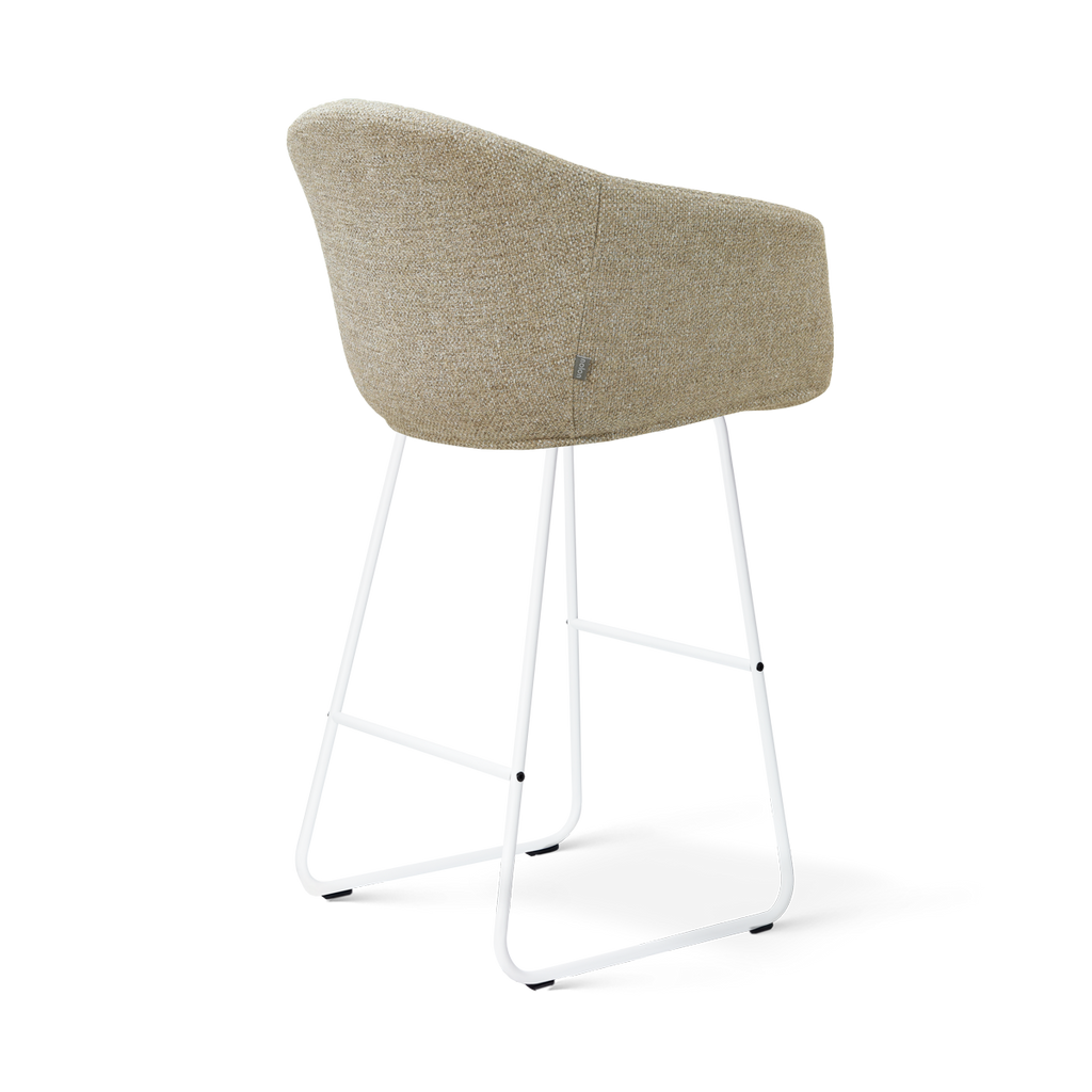 Nino-Otis barkruk taupe melange - wit onderstel - 75 cm