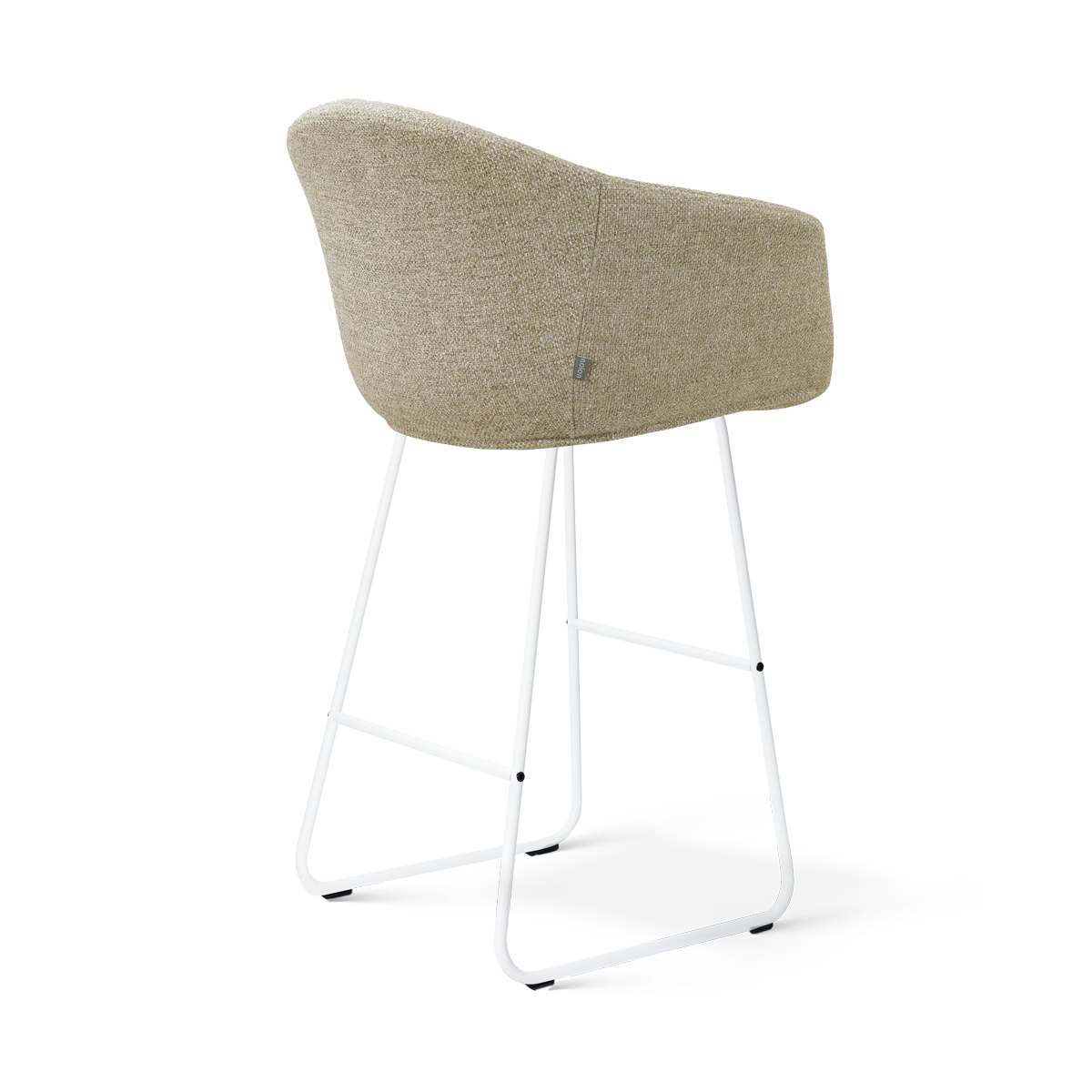 Nino-Otis barkruk taupe melange - wit onderstel - 75 cm