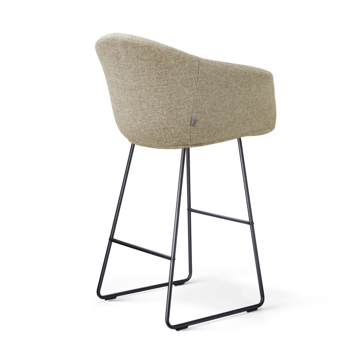Nino-Otis barkruk taupe melange - zwart onderstel - 75 cm