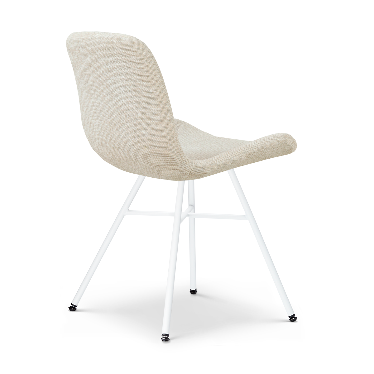 Noa-Fé eetkamerstoel cottonbeige - wit onderstel