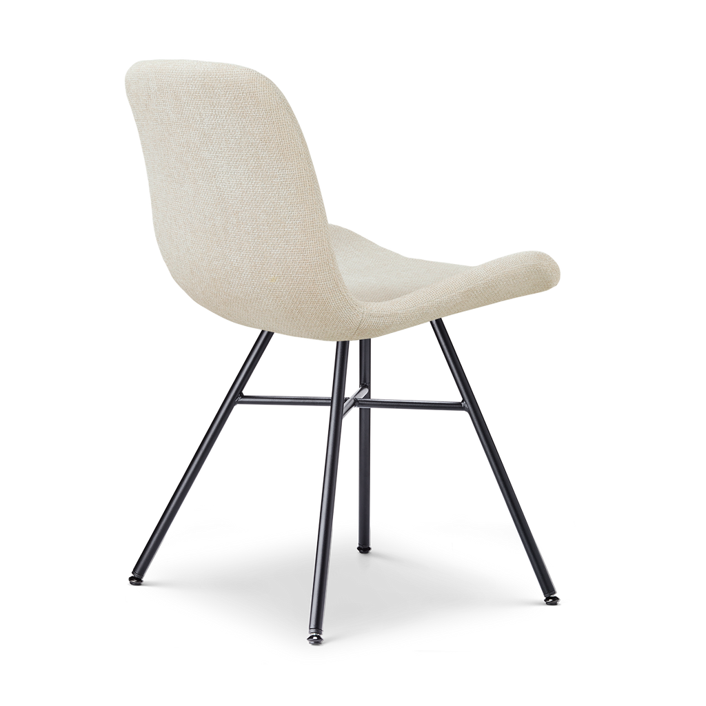 Noa-Fé eetkamerstoel cottonbeige - zwart onderstel