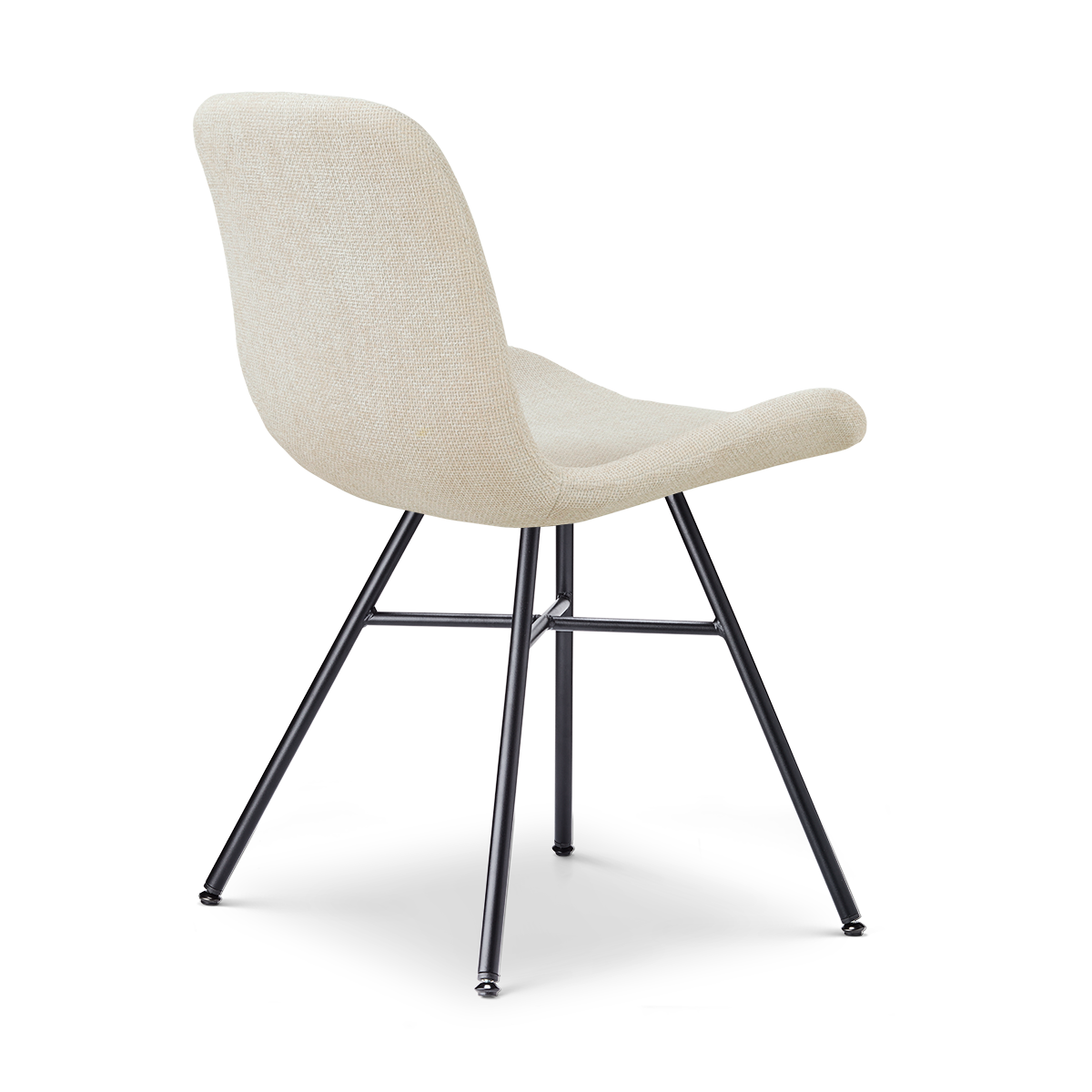 Noa-Fé eetkamerstoel cottonbeige - zwart onderstel