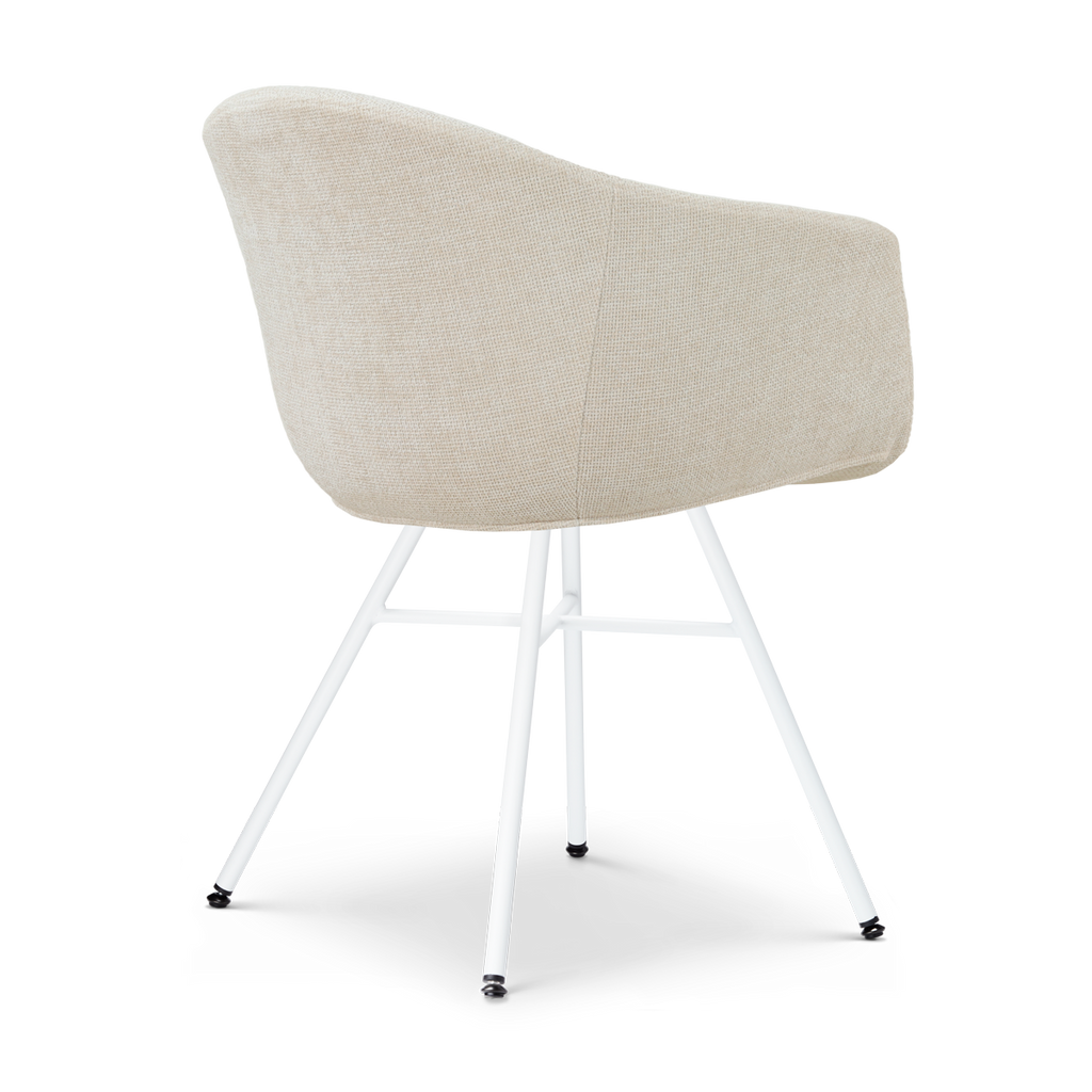 Noa-Otis eetkamerstoel cottonbeige - wit onderstel