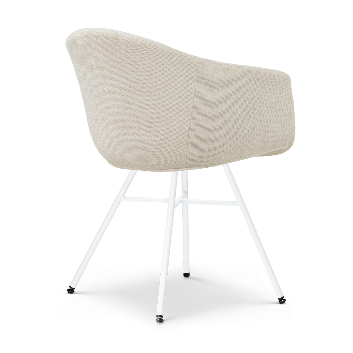 Noa-Otis eetkamerstoel cottonbeige - wit onderstel