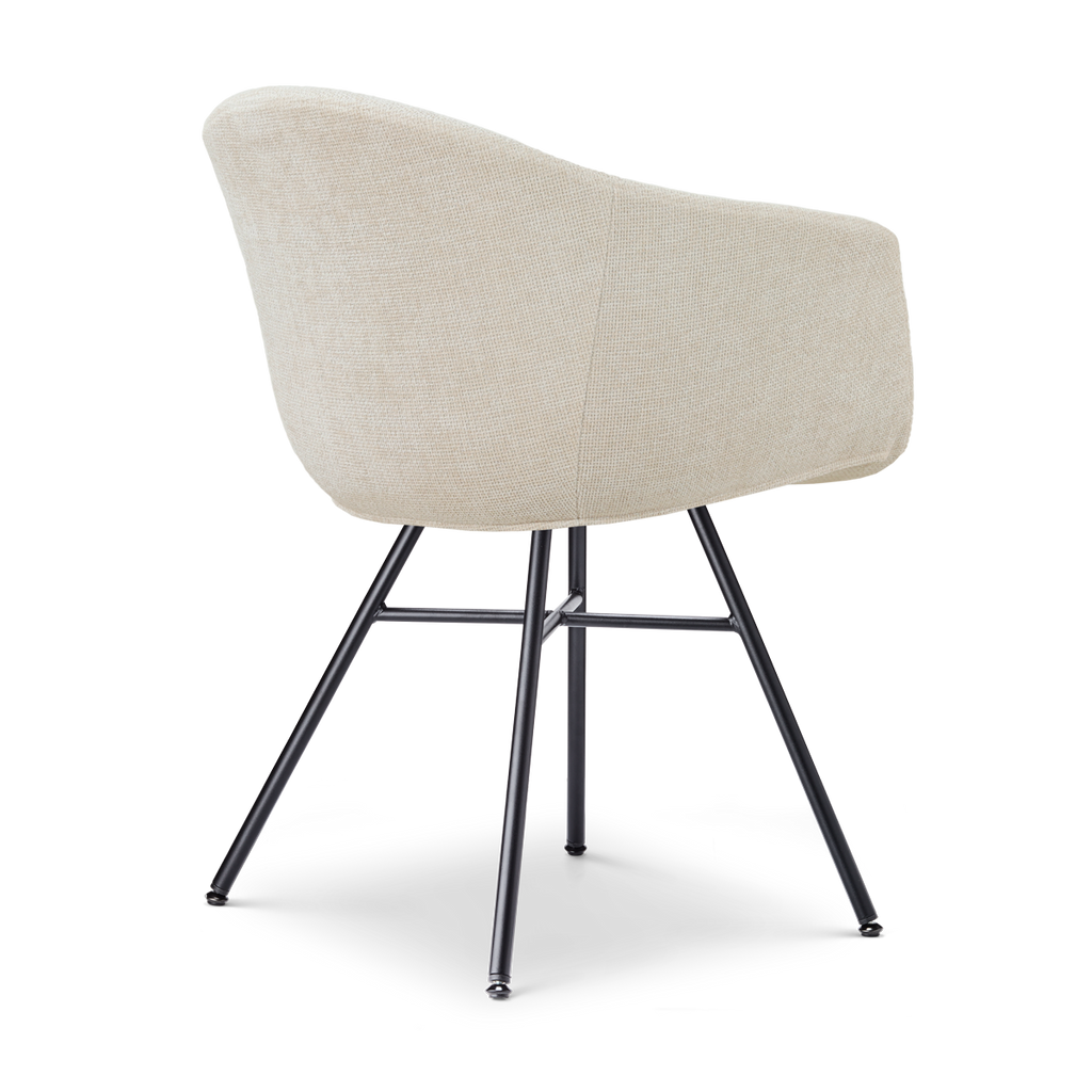 Noa-Otis eetkamerstoel cottonbeige - zwart onderstel