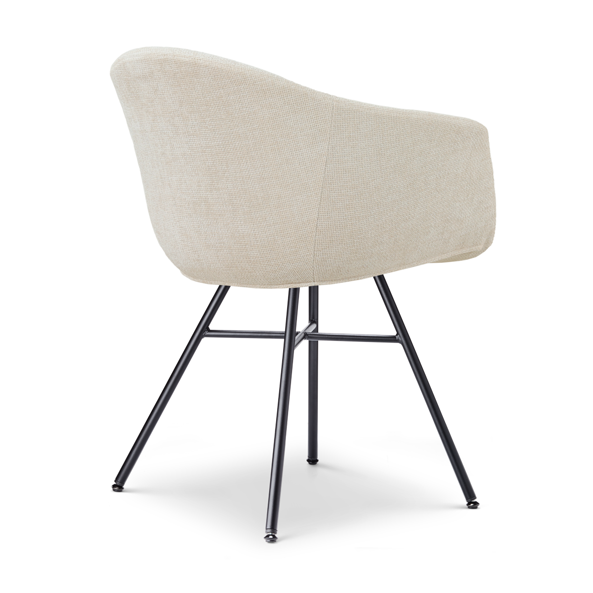 Noa-Otis eetkamerstoel cottonbeige - zwart onderstel