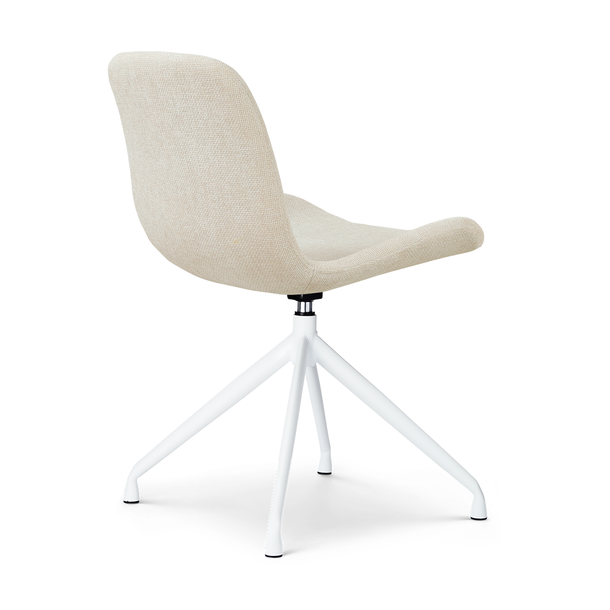 Nola-Fé draaibare eetkamerstoel cottonbeige - wit onderstel