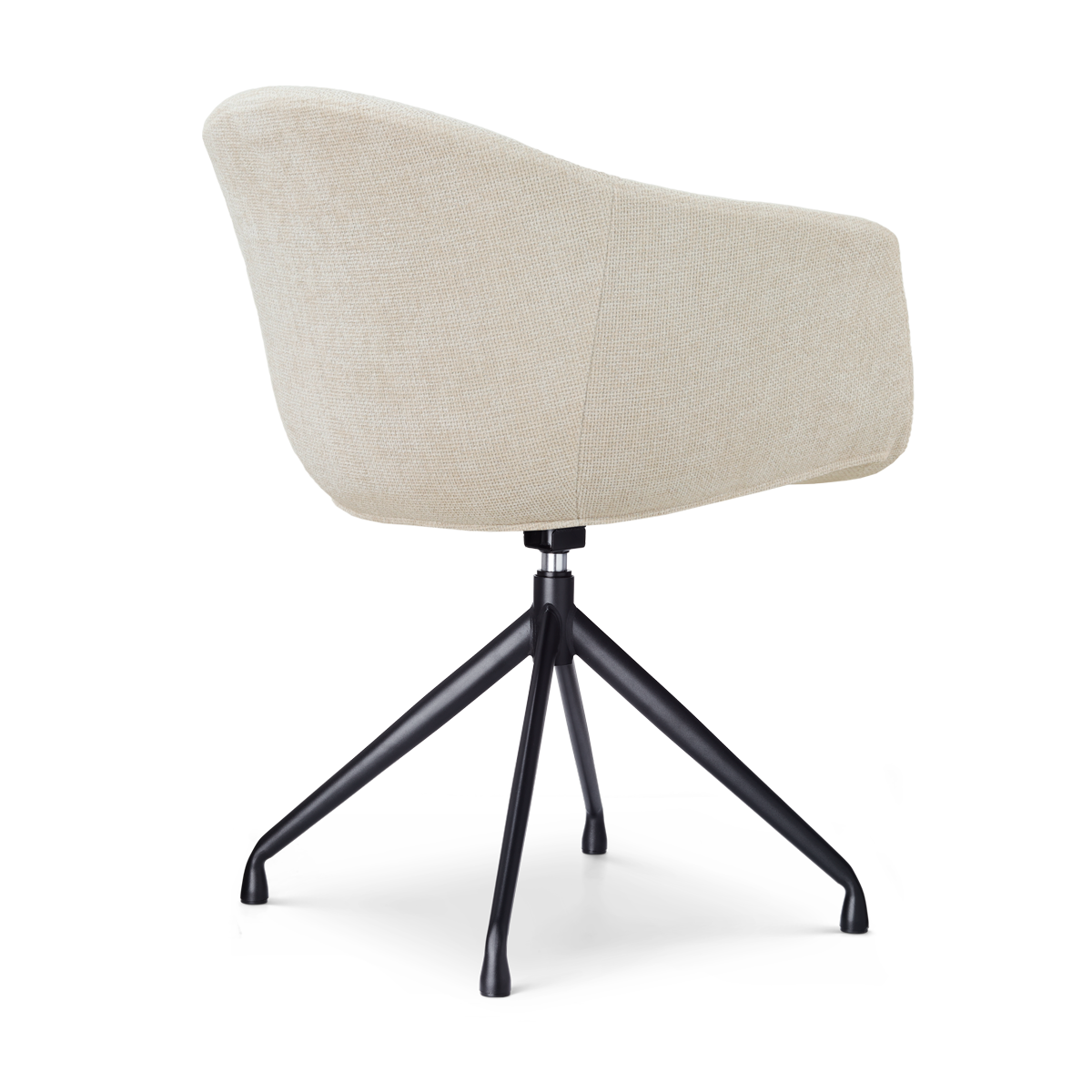 Nola-Otis draaibare eetkamerstoel cottonbeige - zwart onderstel
