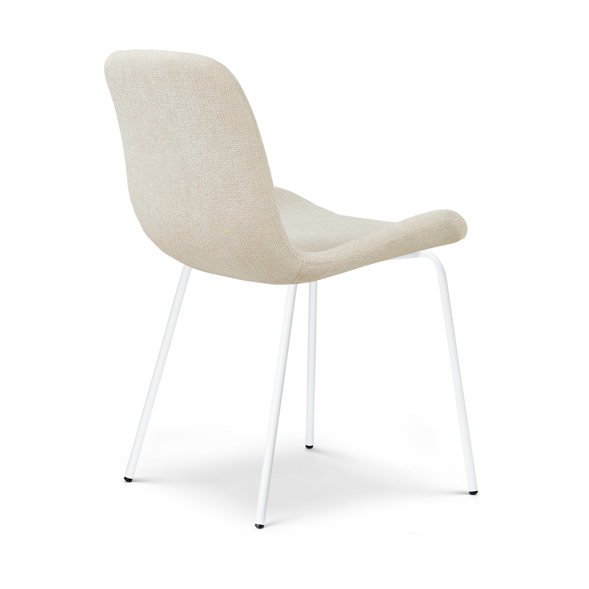 Nora-Fé eetkamerstoel cottonbeige - wit onderstel