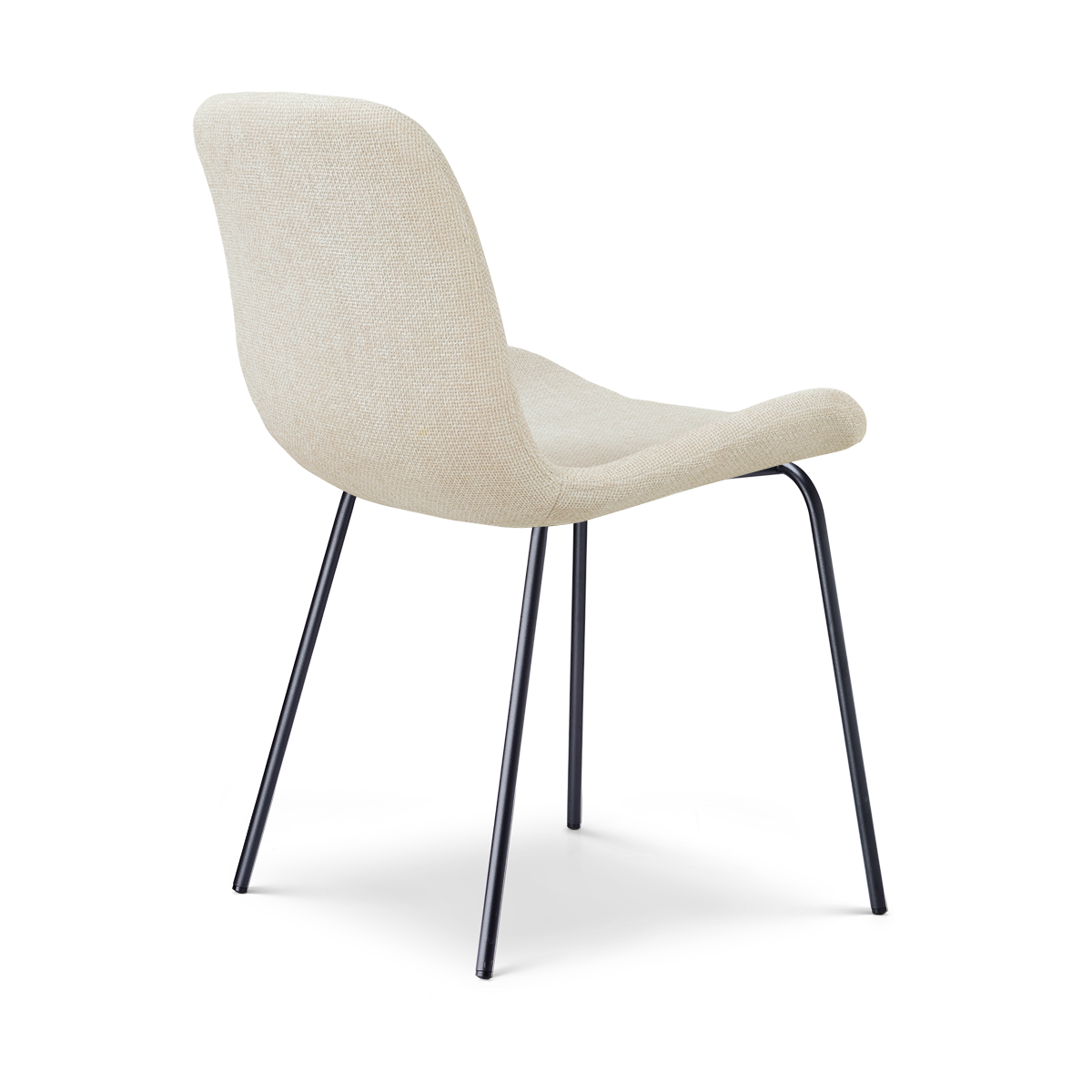 Nora-Fé eetkamerstoel cottonbeige - zwart onderstel