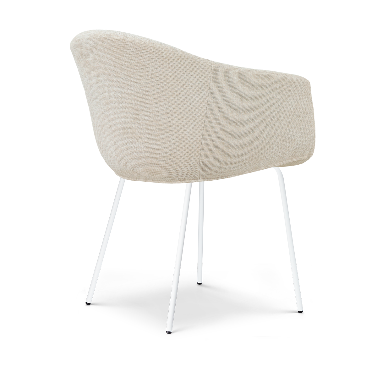 Nora-Otis eetkamerstoel cottonbeige - wit onderstel