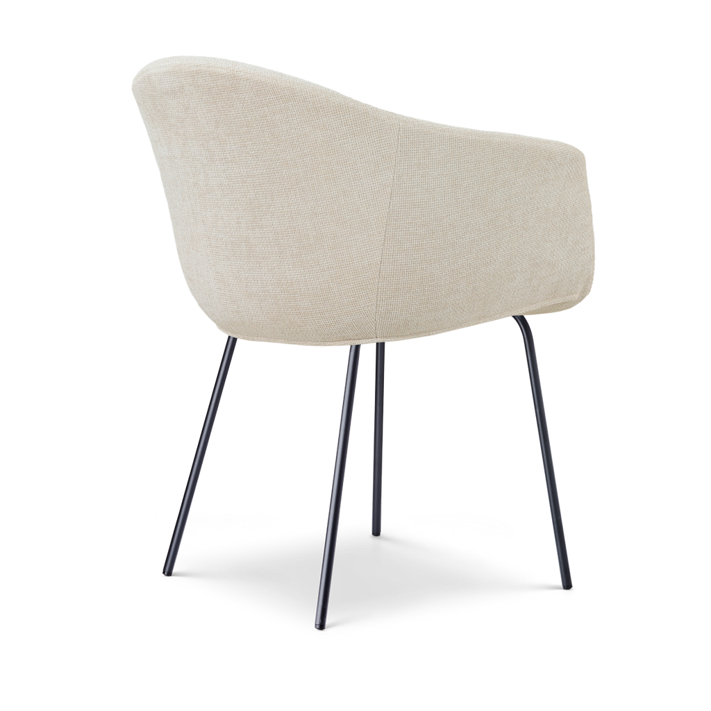 Nora-Otis eetkamerstoel cottonbeige - zwart onderstel