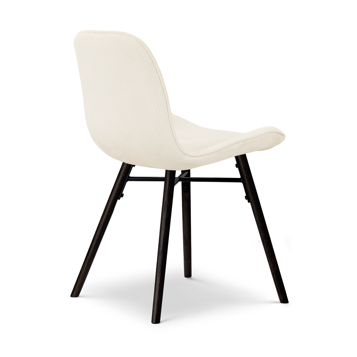 Nena-Fé eetkamerstoel rib beige - zwart houten onderstel